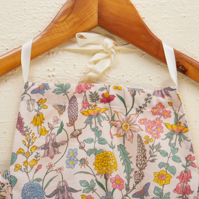 Cotton Satin Floral Romper For Kids | Beige、mySite、camillekostekn