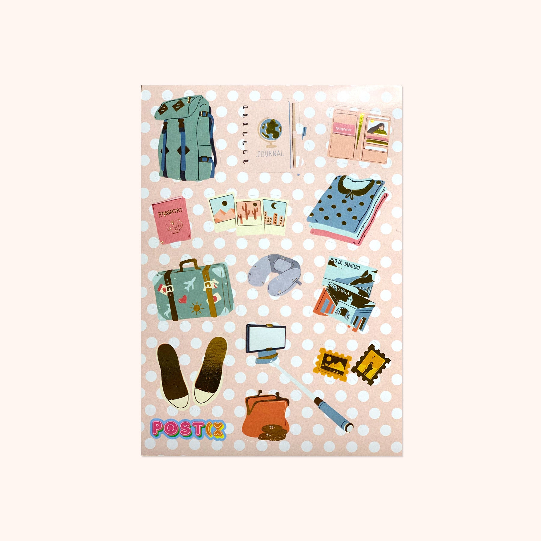  My Travel Luggage Gold Foil Sticker Sheet、mySite、ghnorth