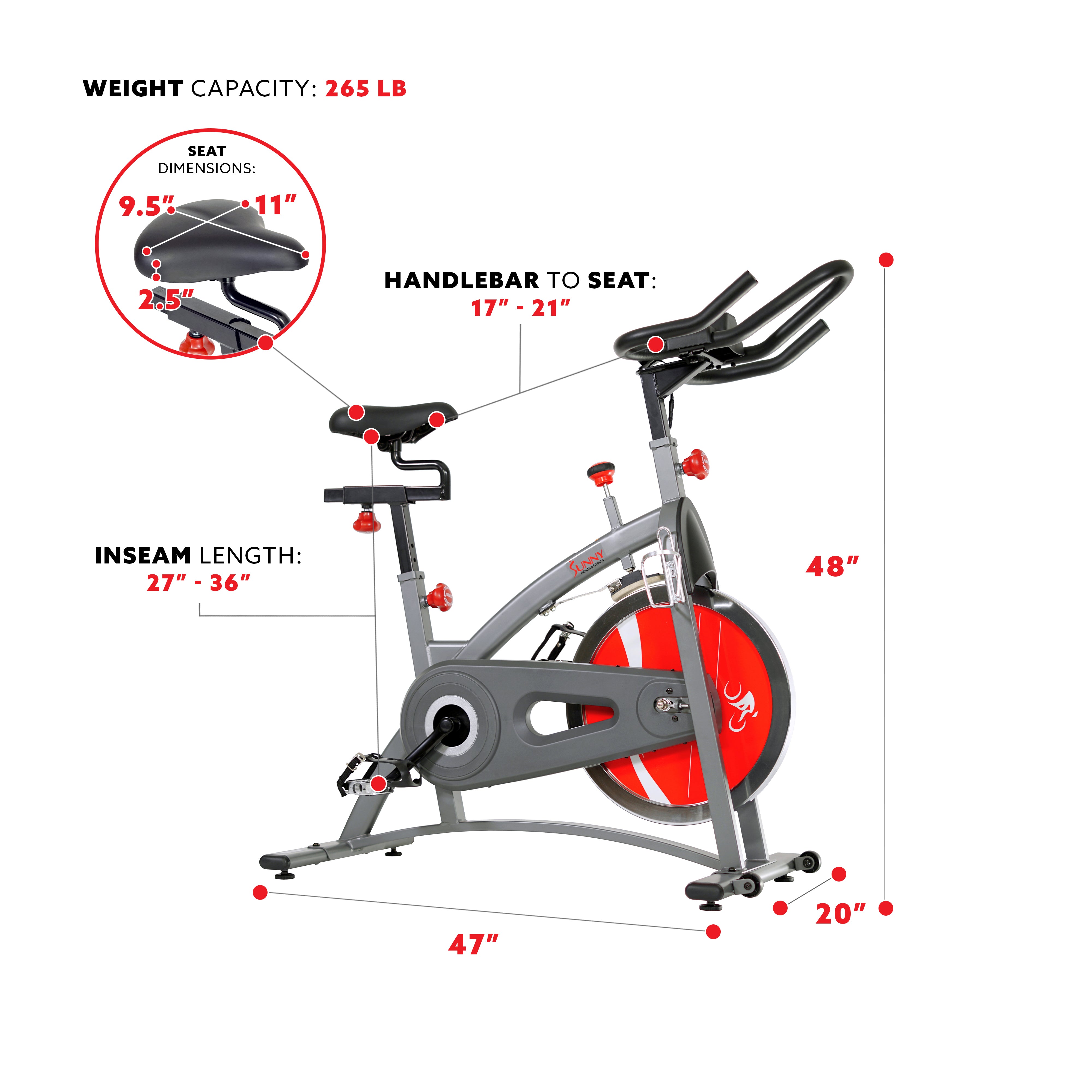  Belt Drive Exercise Bike Indoor Cycling Bike w/ LCD Monitor、mySite、ghnorth