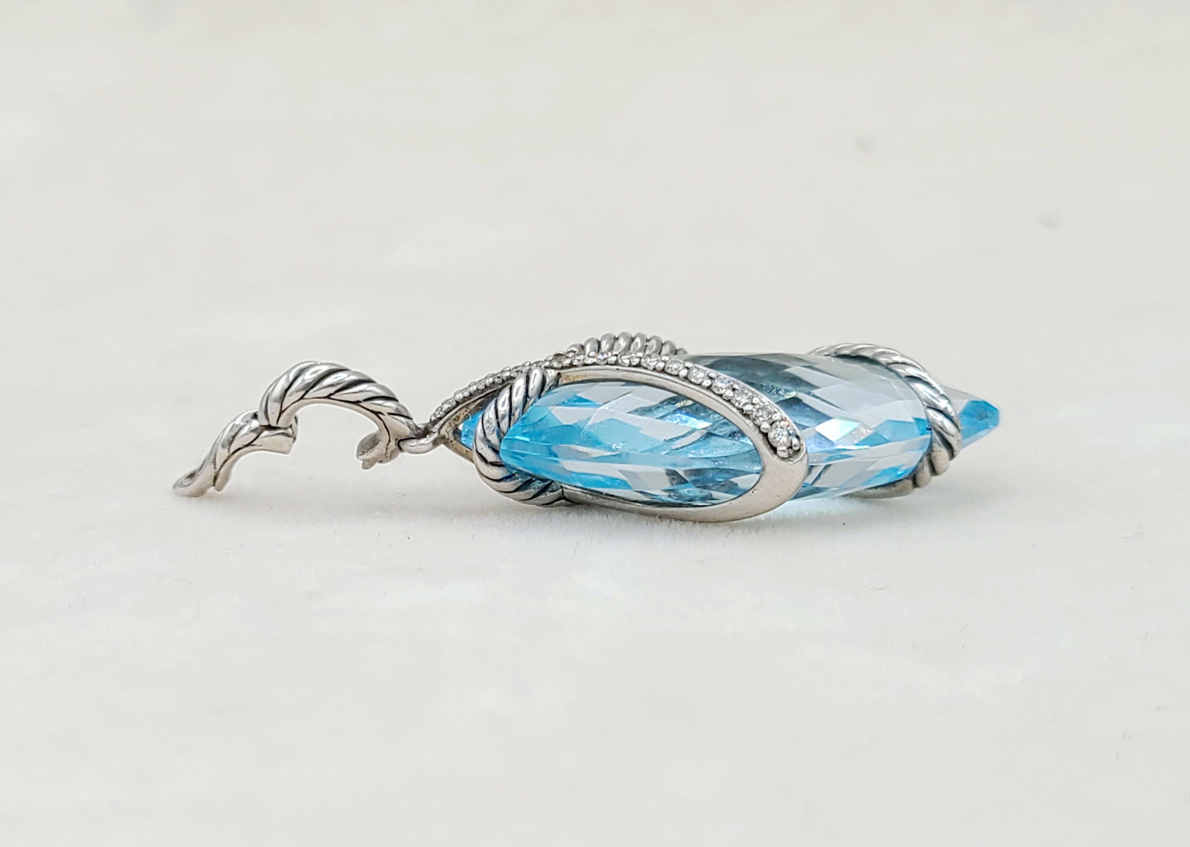 David Yurman Cable Wrap Pendant Blue Topaz & Diamonds、mySite、hinf8tx79
