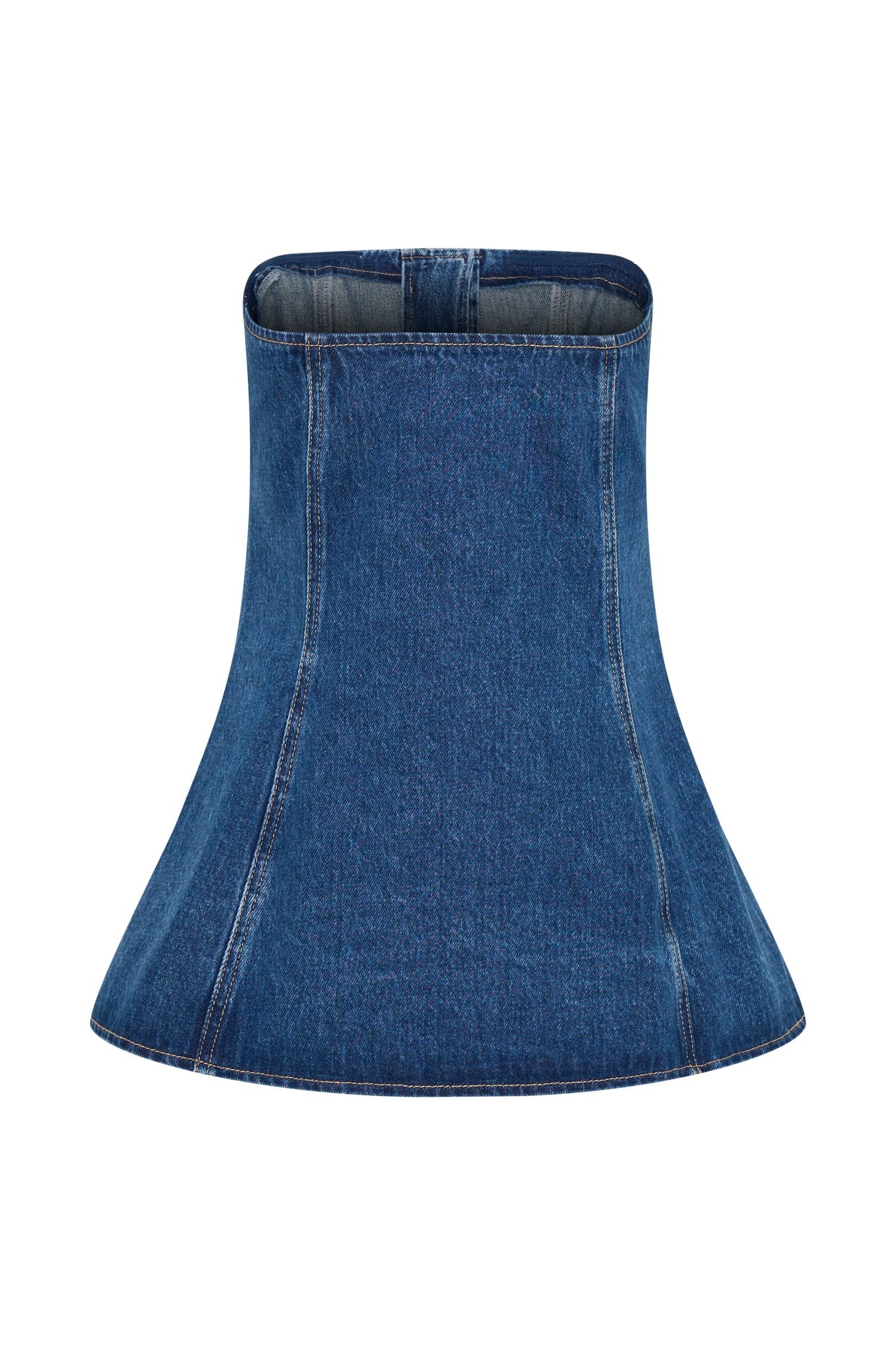 Lennox Strapless Long Line Button Top - Dark Blue、mySite、solidvoid