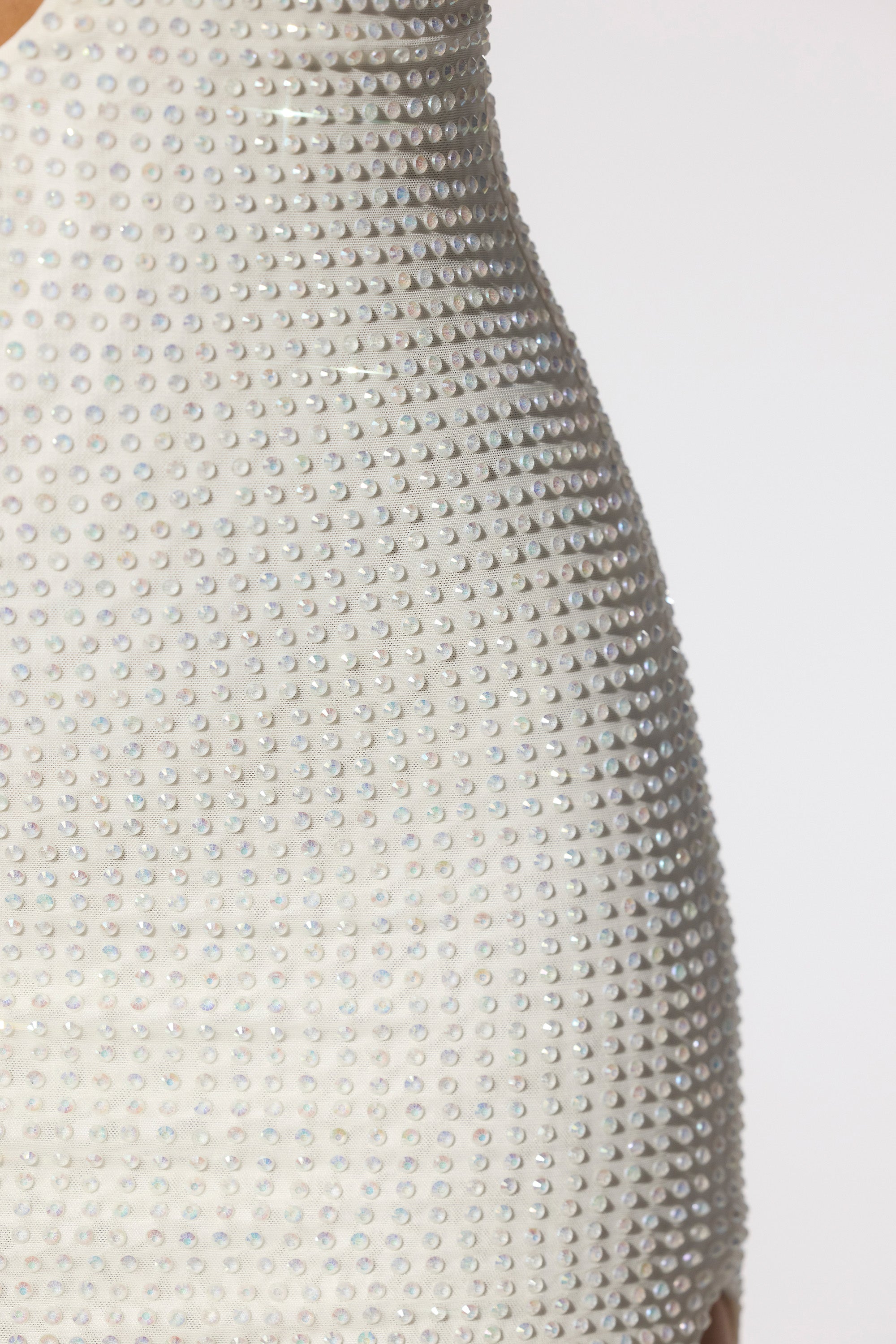 Embellished Plunge Neck Low Back Evening Gown in Ivory、mySite、solidvoid