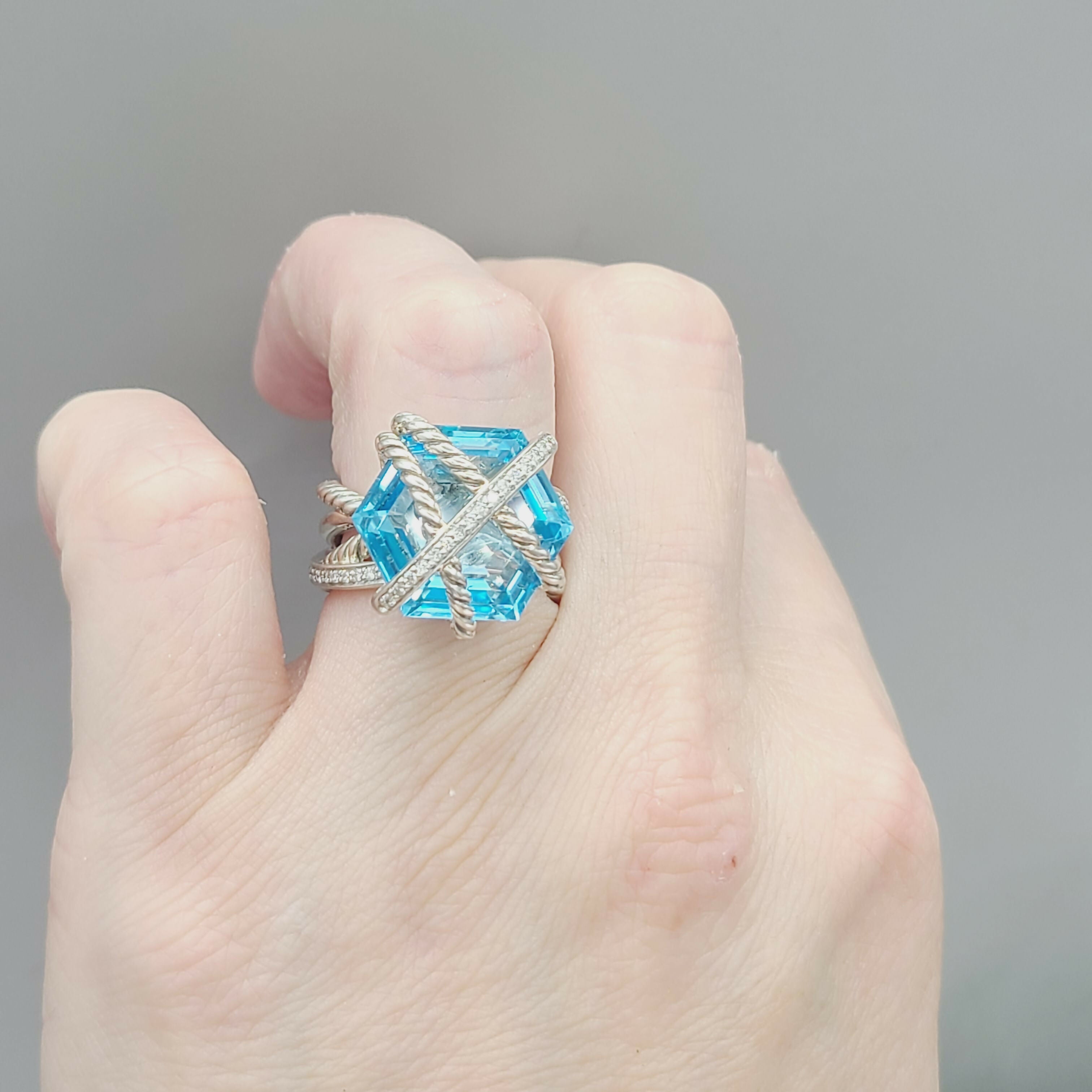 David Yurman Cable Wrap Ring 鈥?Blue Topaz & Diamond、mySite、hinf8tx79