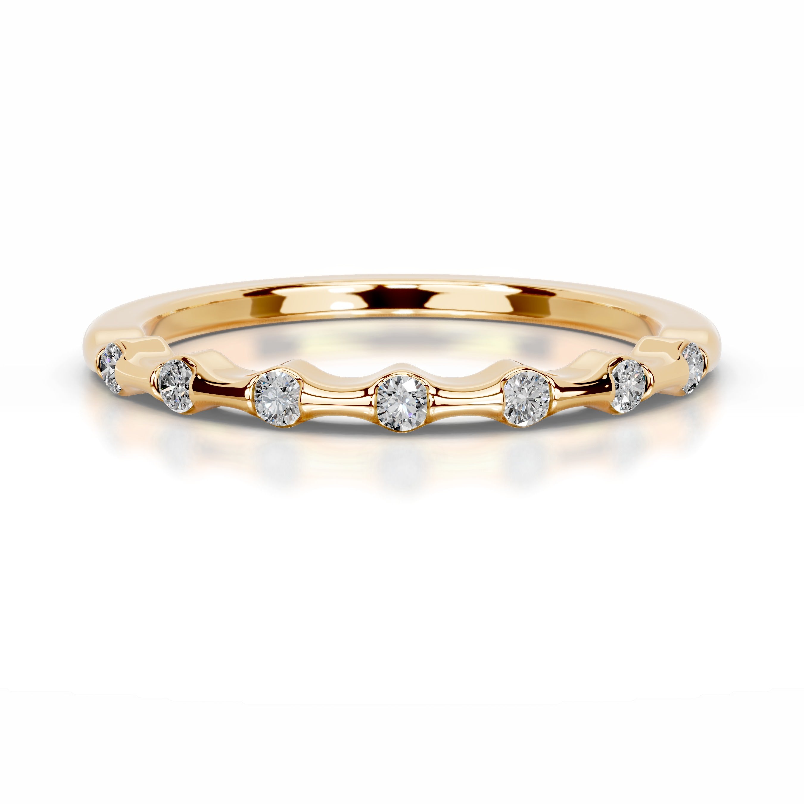 Sunny Diamond Wedding band - 18K Yellow Gold、mySite、hinf8tx79