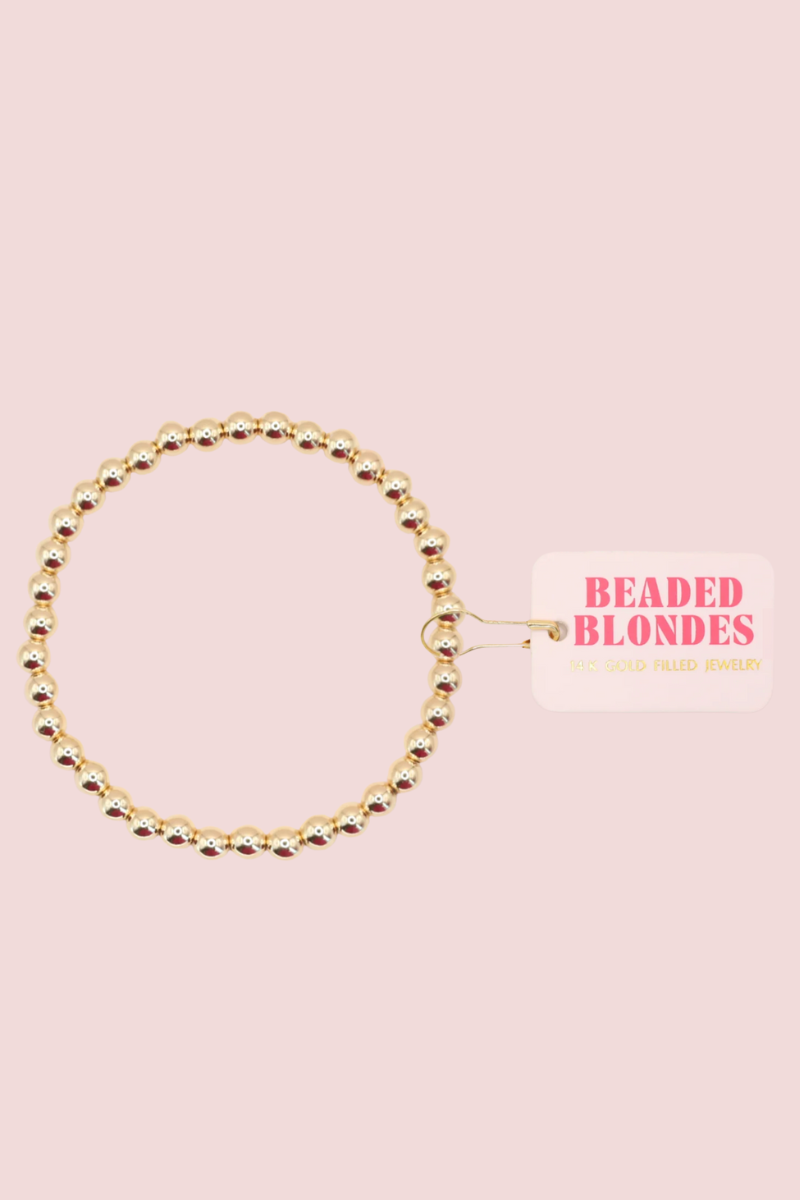 5MM Gold Beaded Bracelet- S/M、mySite、hinf8tx79