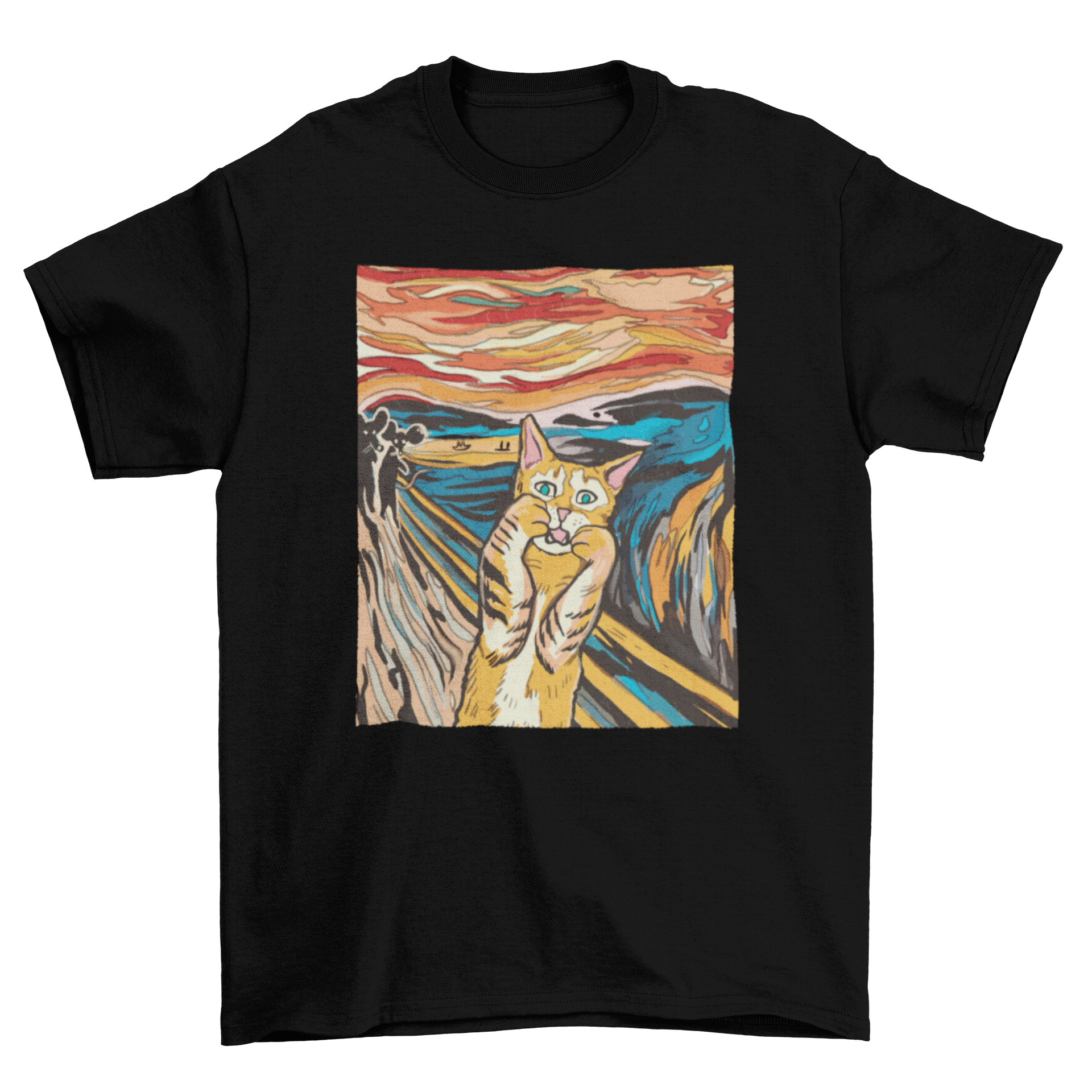 The Scream Parody Cat T-Shirt、mySite、camillekostekn