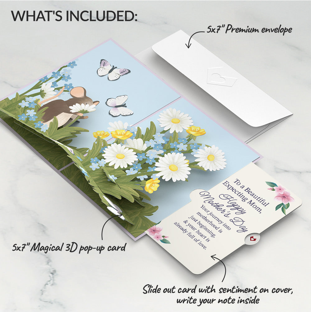 Field Mouse in the Flowers Mother's Day Pop-Up Card and Sentiment Set for Expecting Mom、mySite、solidvoid