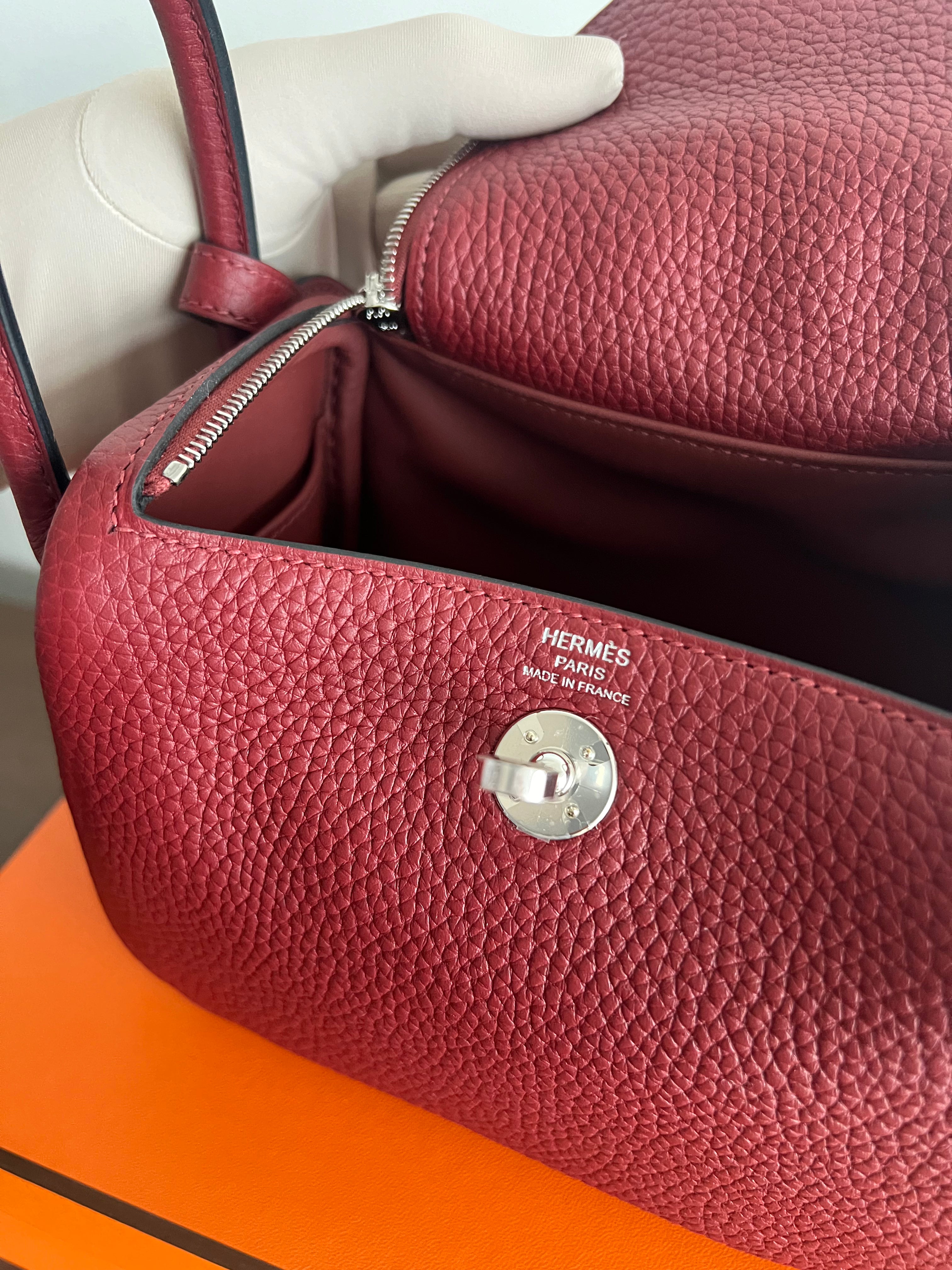 Hermès Mini Lindy Rouge H Clemence PHW、mySite、garminoutage.com