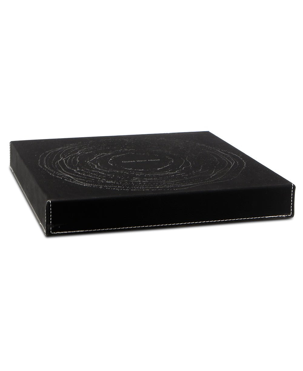 Quiet Your Mind Leatherette Black and Silver Inspirational Wall Hanging、mySite、topwebapps