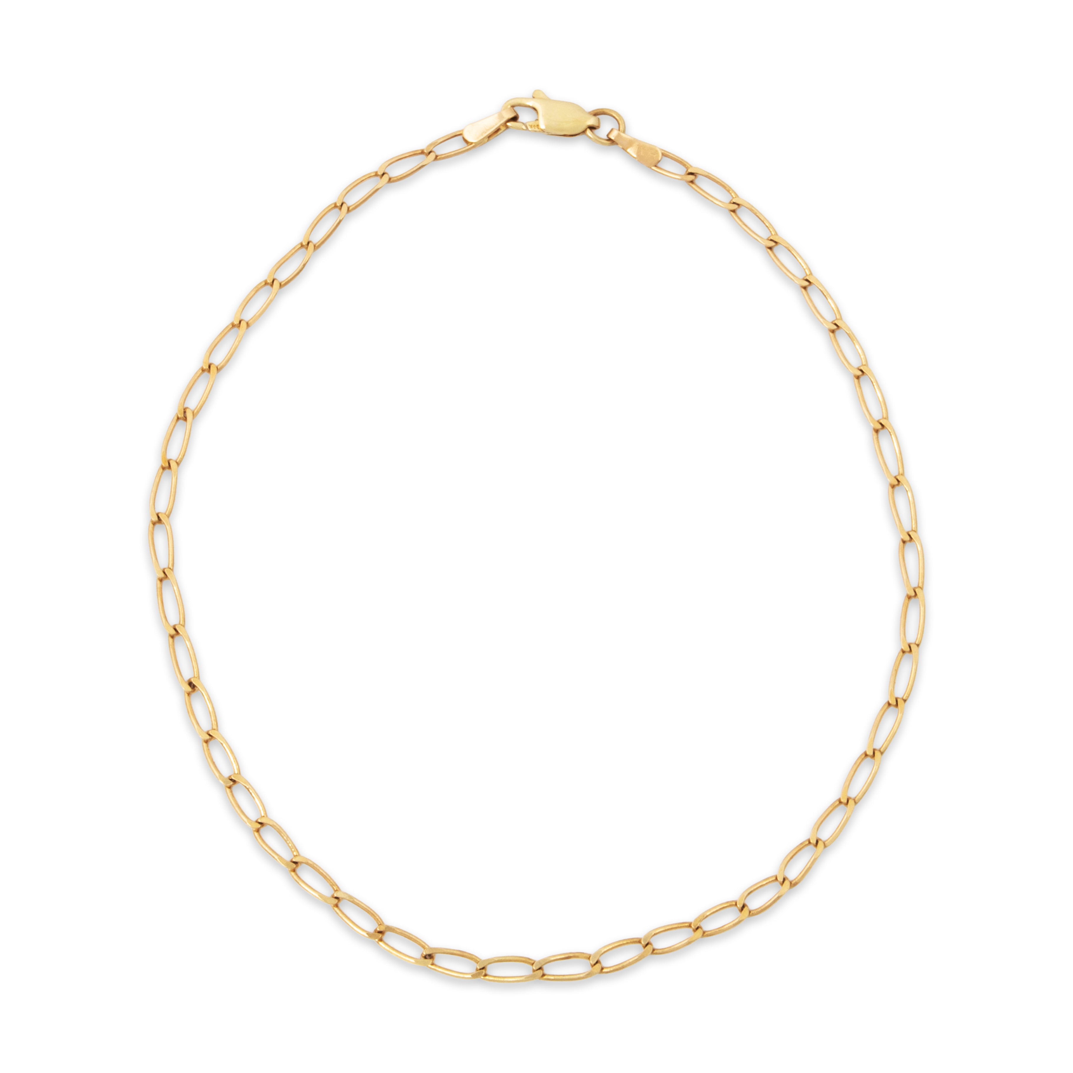 Vintage Lightweight 14k Yellow Gold Dainty Elongated Link Bracelet 9.25、mySite、hinf8tx79