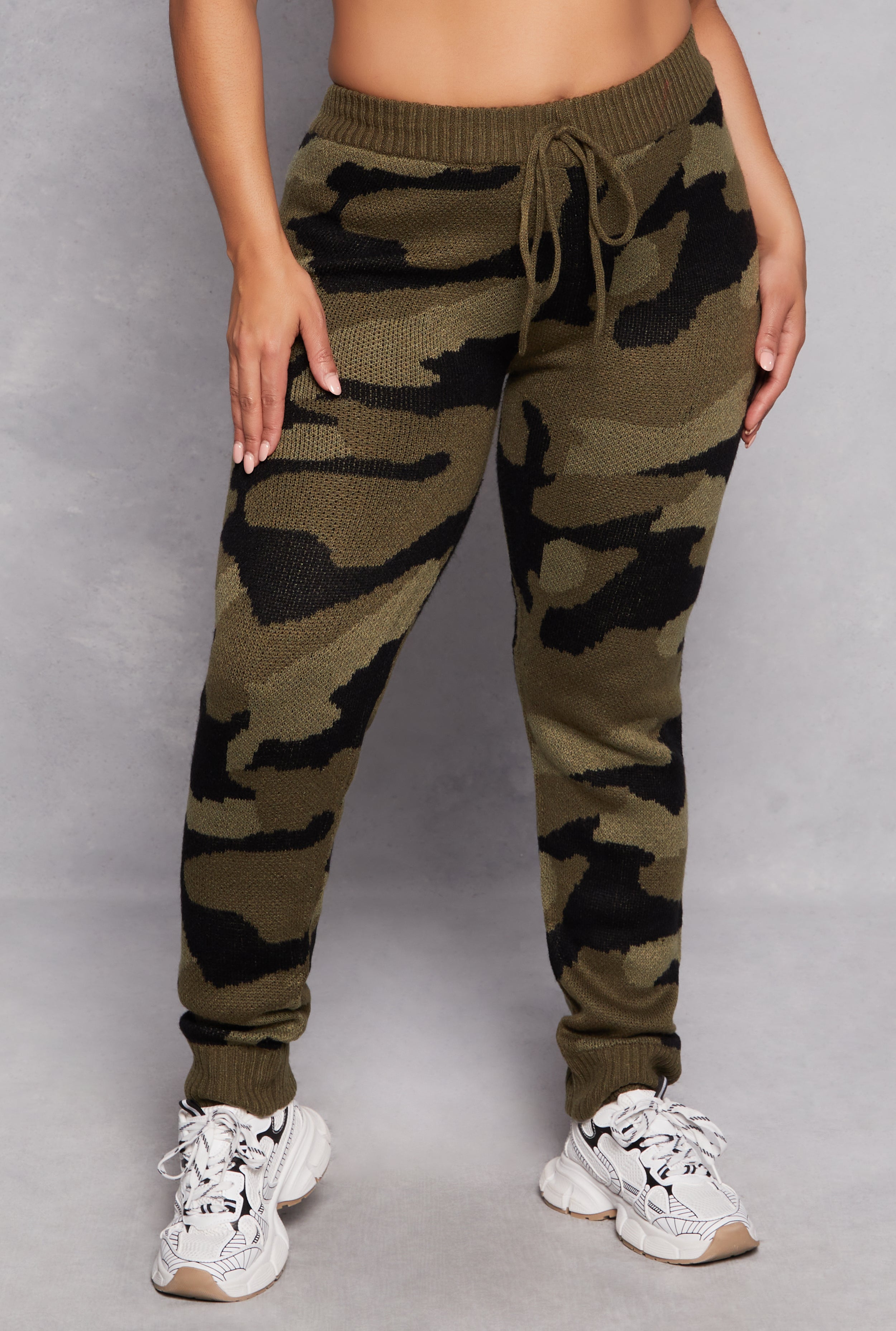 Plus Size Camo Knit Joggers、mySite、camillekostekn