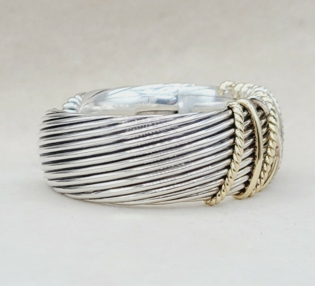David Yurman Helena Cuff Bracelet With 18k Gold And Pave Diamonds、mySite、hinf8tx79