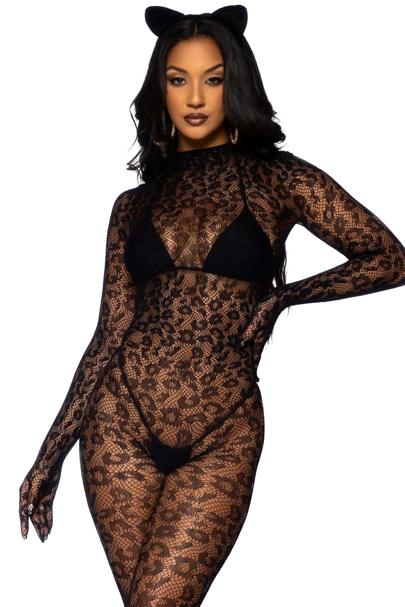Seamless Leopard Net Gloved Catsuit、mySite、bengalsvssteelers