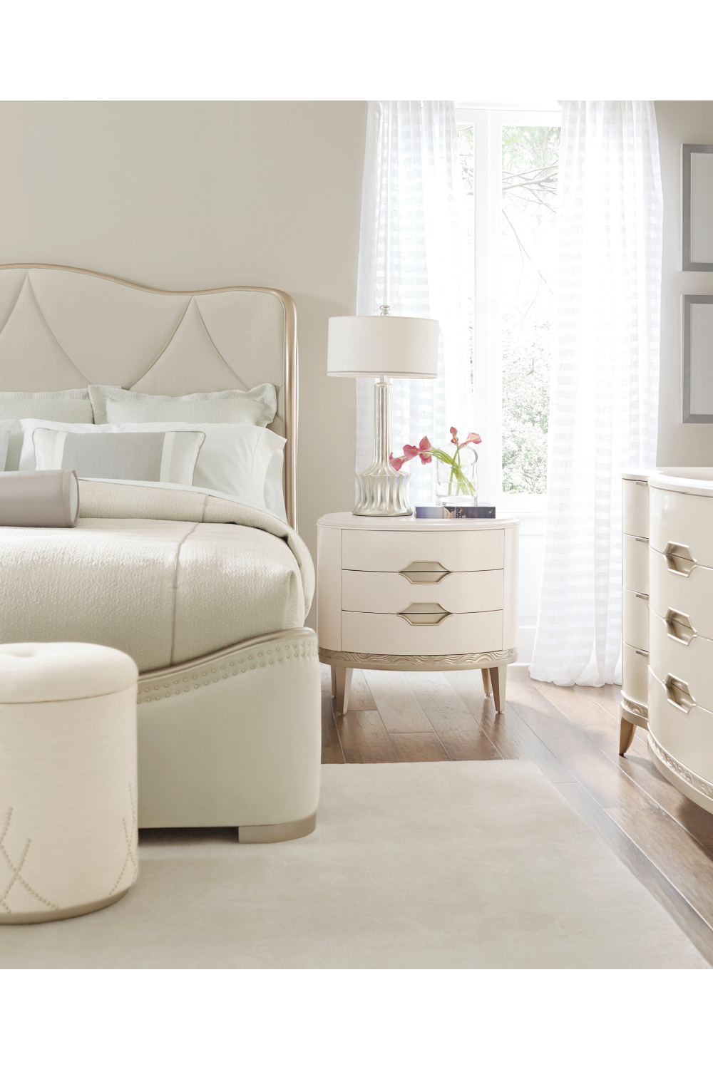 Cream Oval Nightstand | Caracole Adela、mySite、neckold