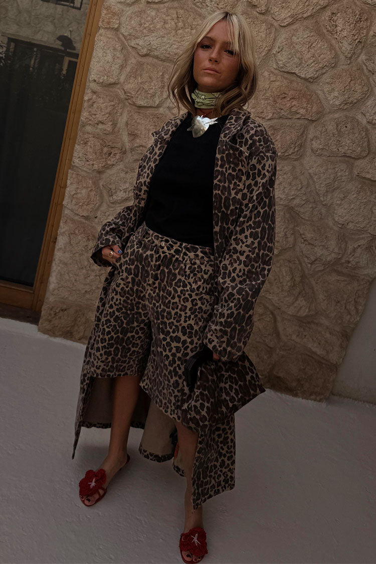 Lucia Leopard Denim 55 Coat Petite、mySite、solidvoid