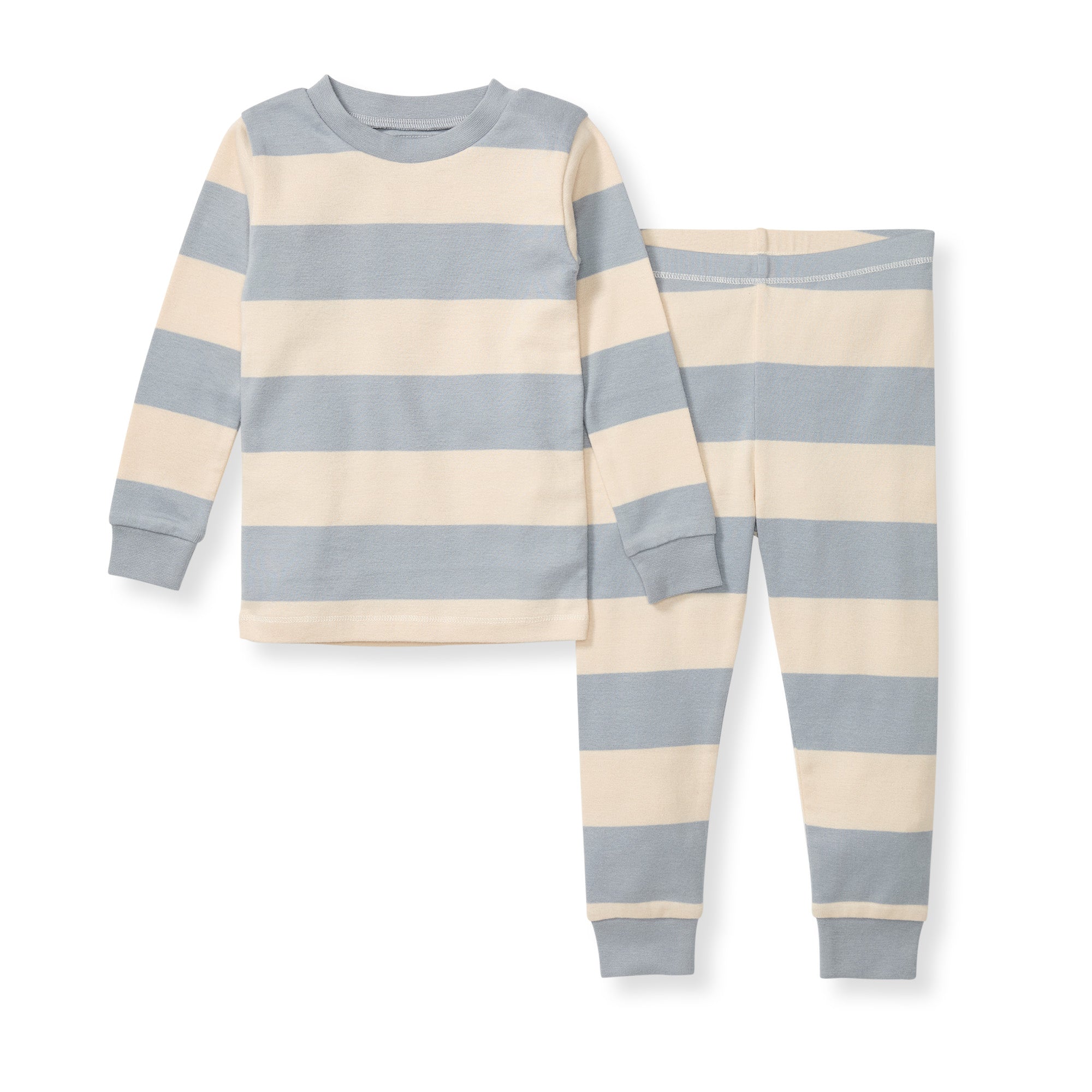 Rugby Stripe Organic Cotton Two-Piece Pajamas - Quarry、mySite、layawaytickets
