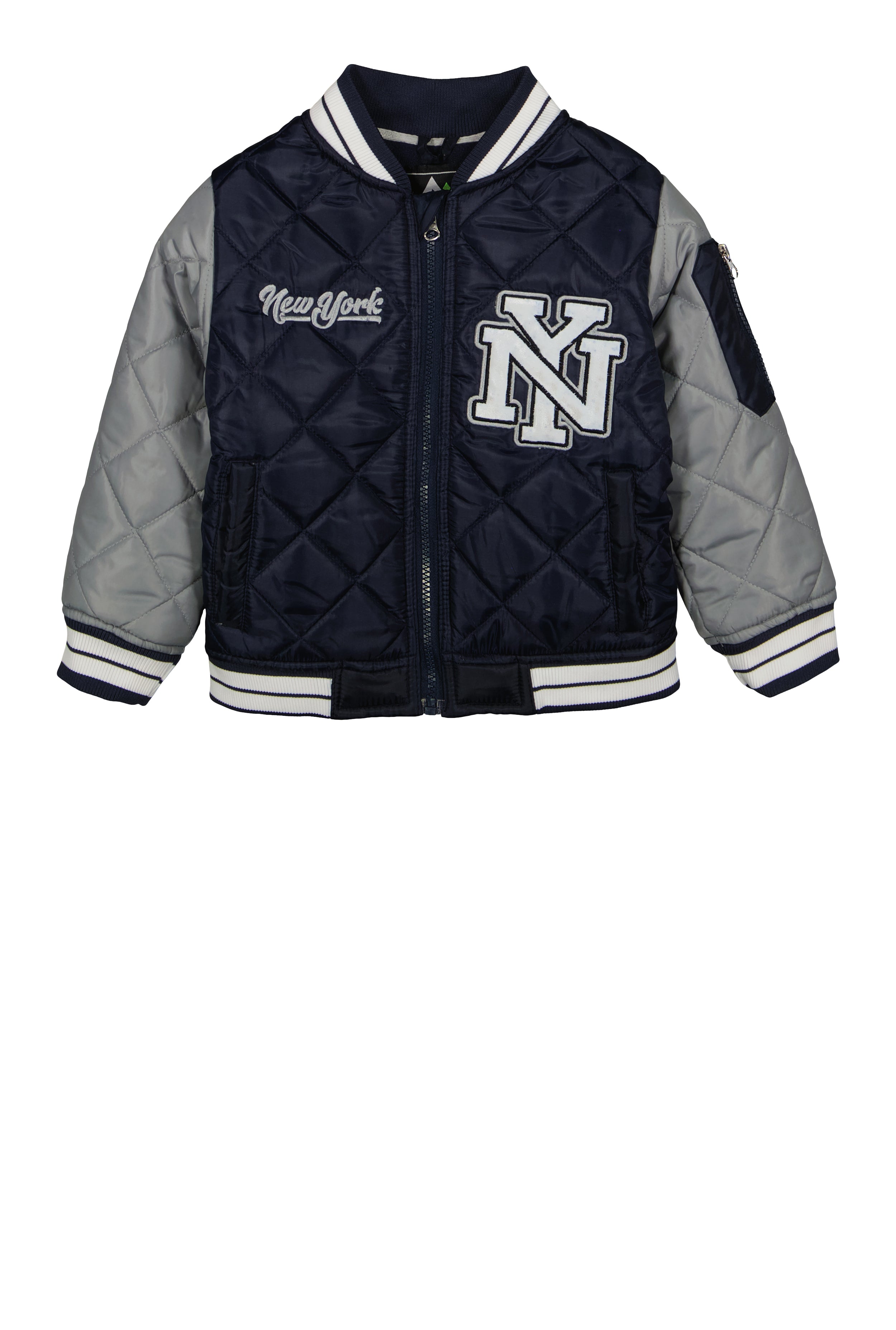 Little Boys New York Patch Quilted Jacket、mySite、camillekostekn