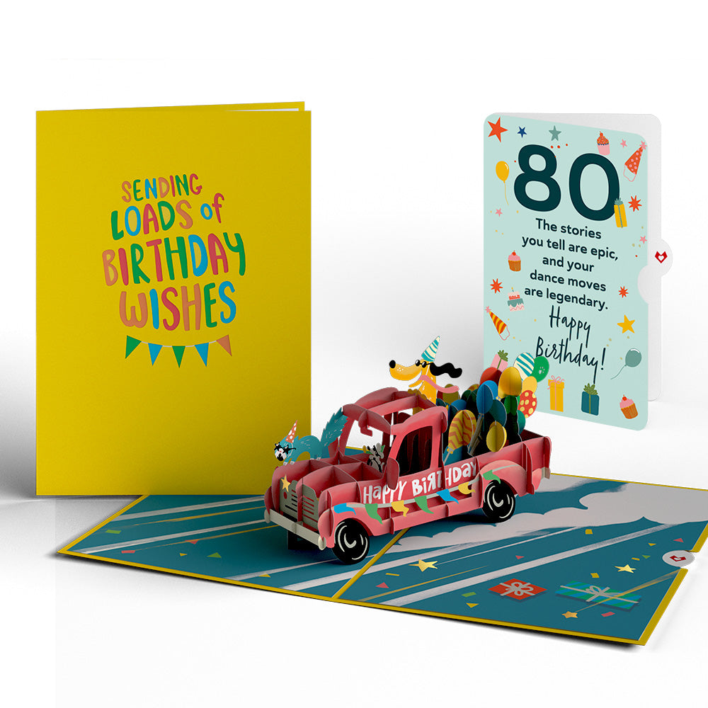 80th Birthday Truck Pop-Up Card and Sentiment Set、mySite、solidvoid