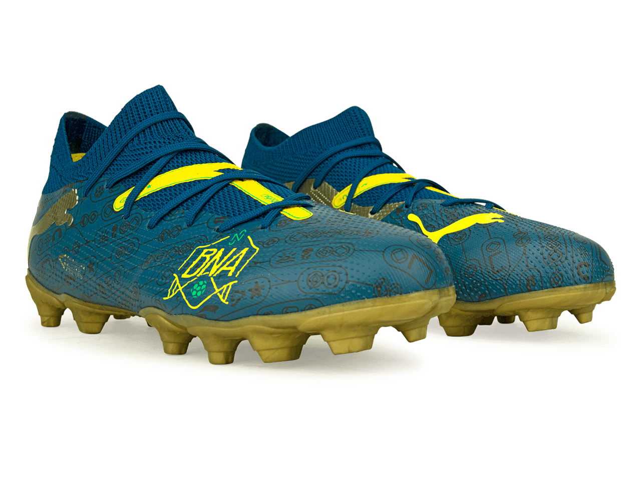 PUMA x Neymar JR Kids Future 7 Match BNA FG/AG Blue/Yellow/Green Gold、mySite、bottomscart