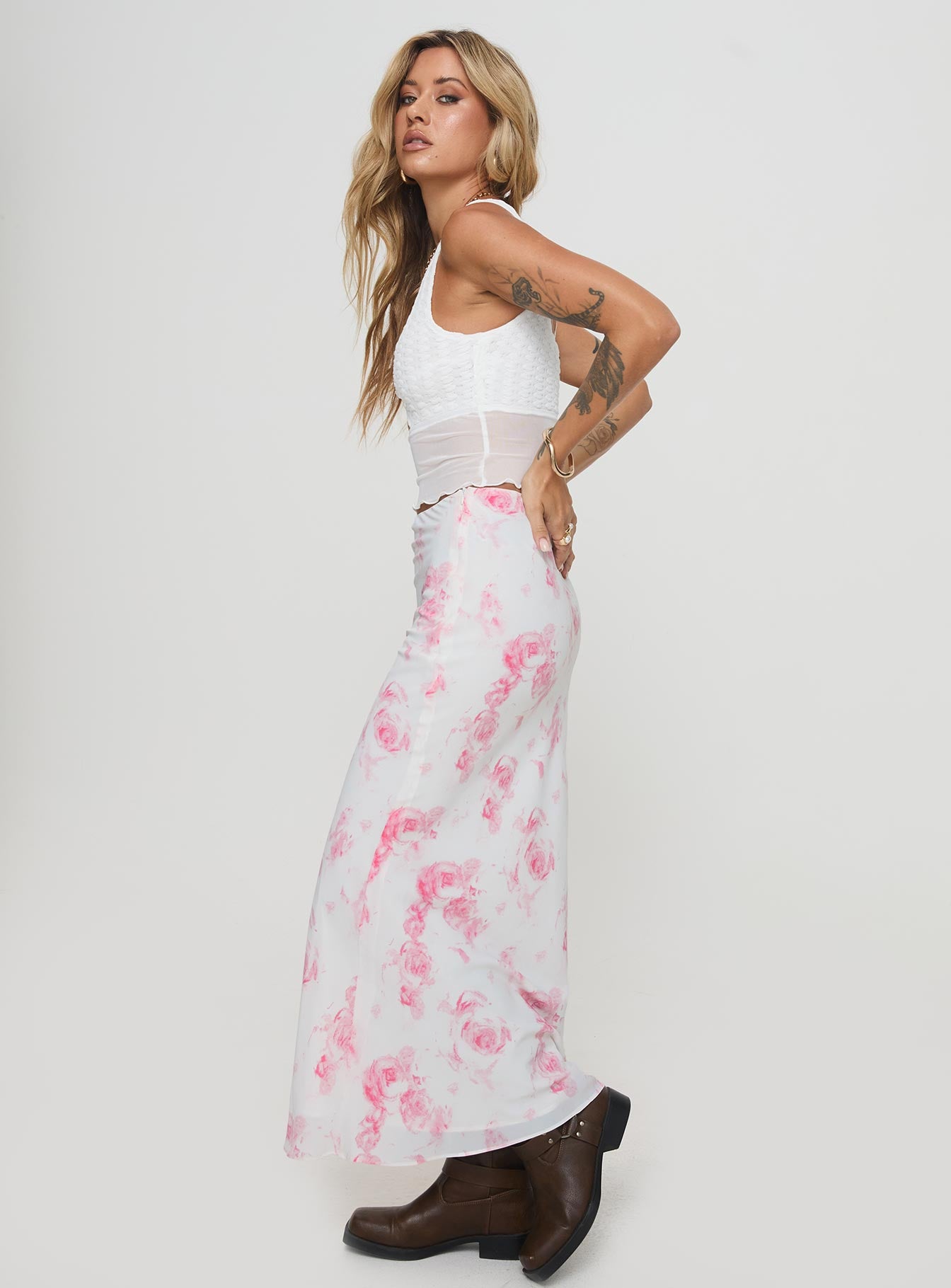 Agave Maxi Skirt Floral、mySite、solidvoid