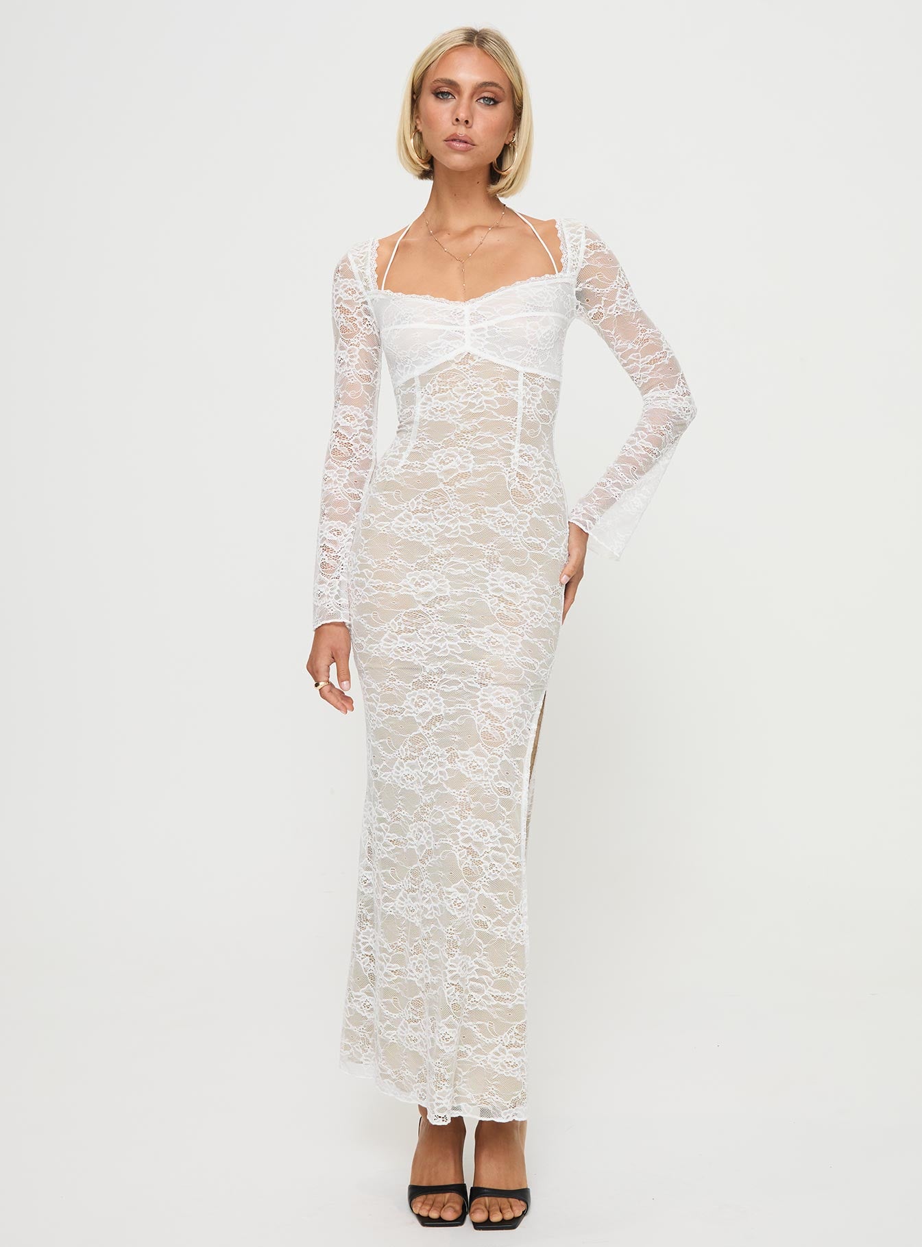 Aubriella Lace Maxi Dress Cream、mySite、solidvoid