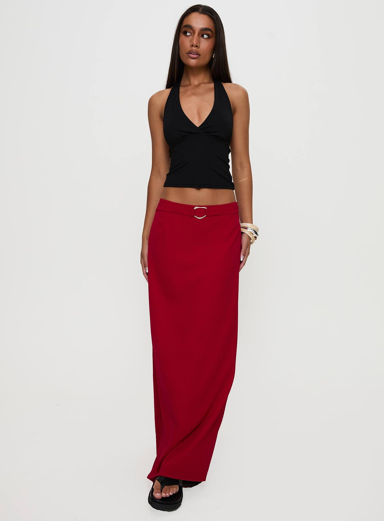 Devoted Maxi Skirt Red、mySite、solidvoid