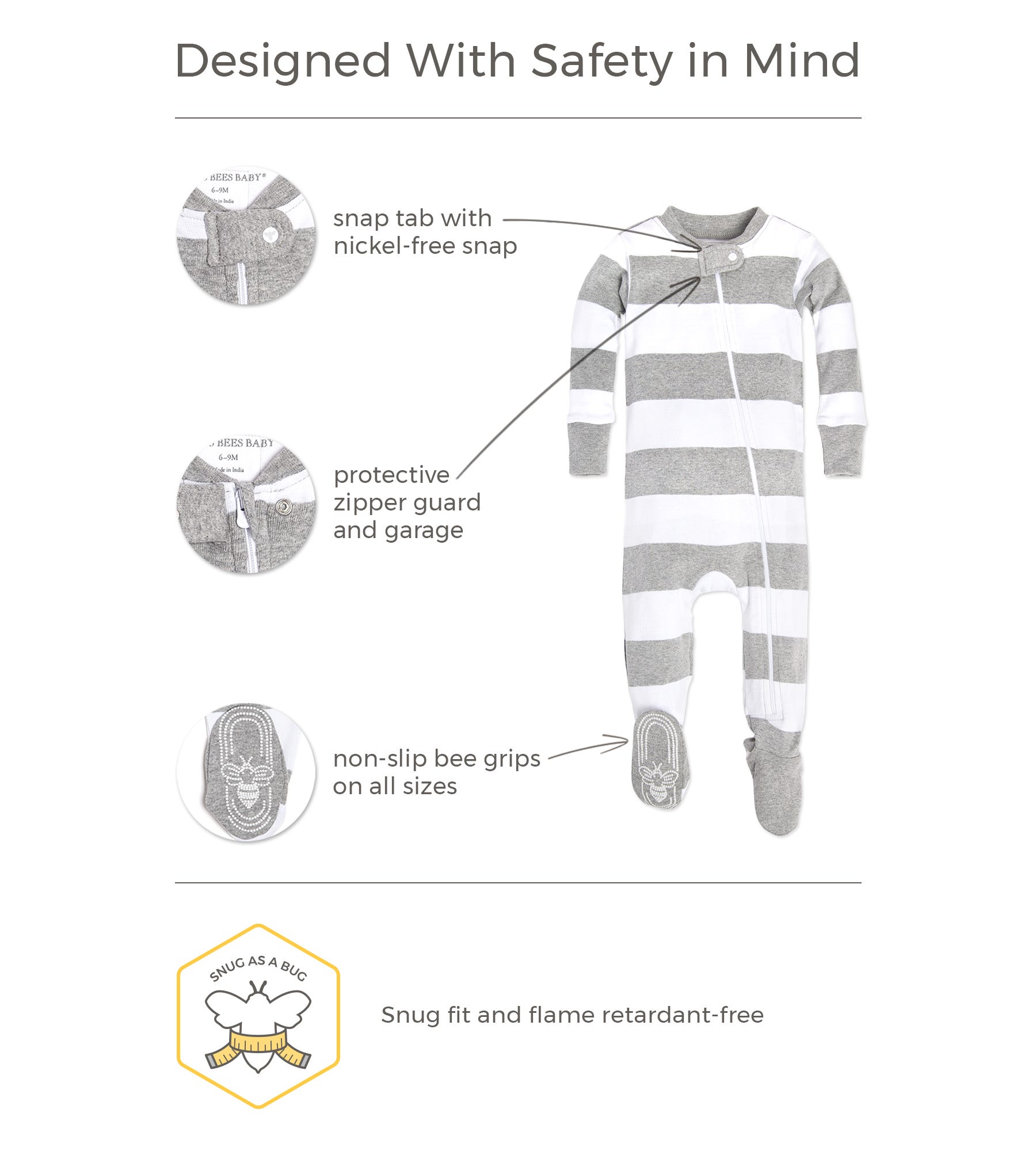 Hello Moon! Organic Baby Snug Fit Footed Sleeper、mySite、g9winljtr