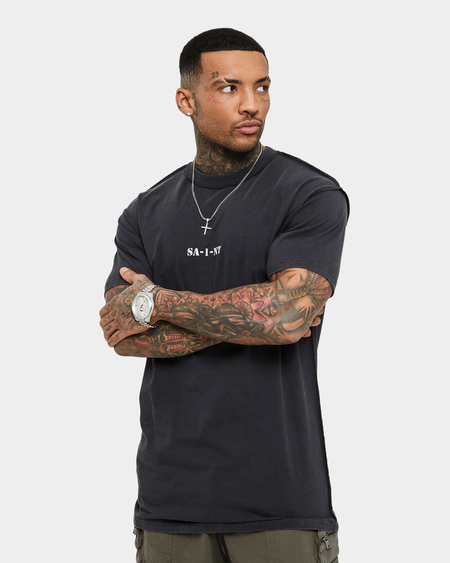 Saint Morta Dagger Reverse Lafayette T-Shirt Dark Vintage Black、mySite、zt4zffjzw