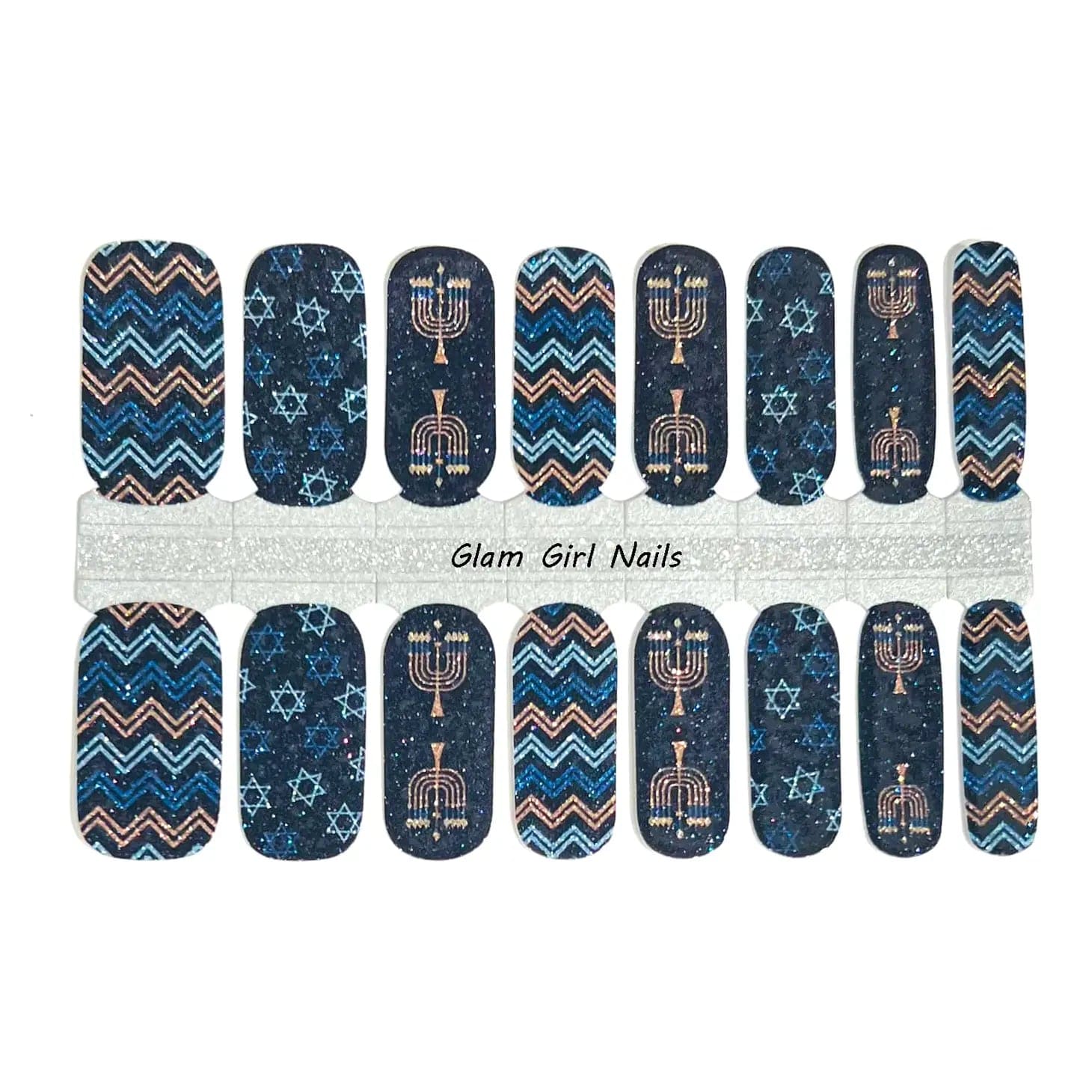 Hanukkah Glitter Nail Wraps、mySite、topwebapps
