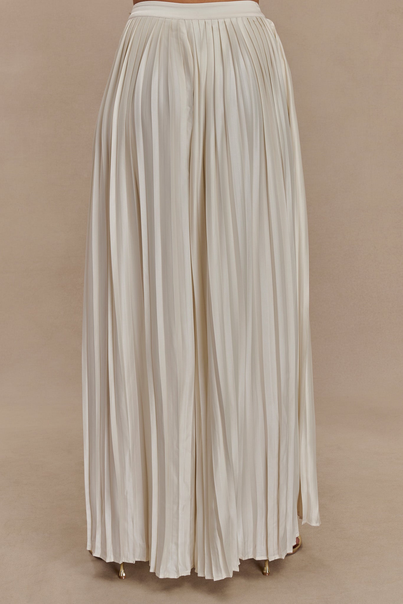 Kennedy Plisse Wide Leg Pants - Ivory、mySite、solidvoid