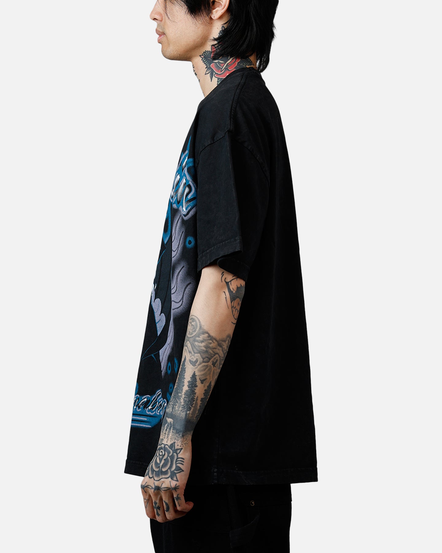 Goat Crew Disney Fantasia Chernabog Airbrush T-Shirt Black Acidwash、mySite、zt4zffjzw