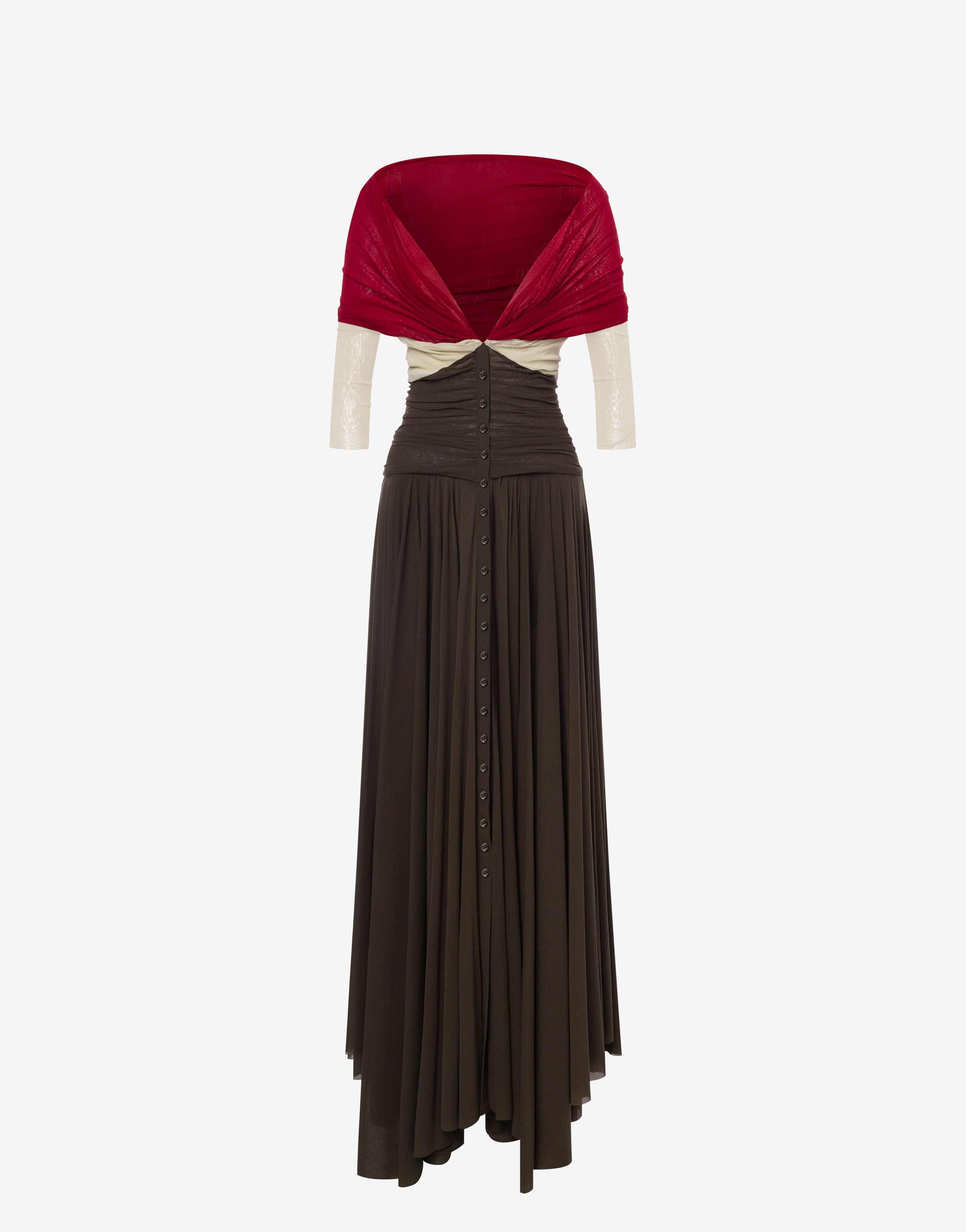 Abito in tulle stretch con maniche staccabili、mySite、aoinhome