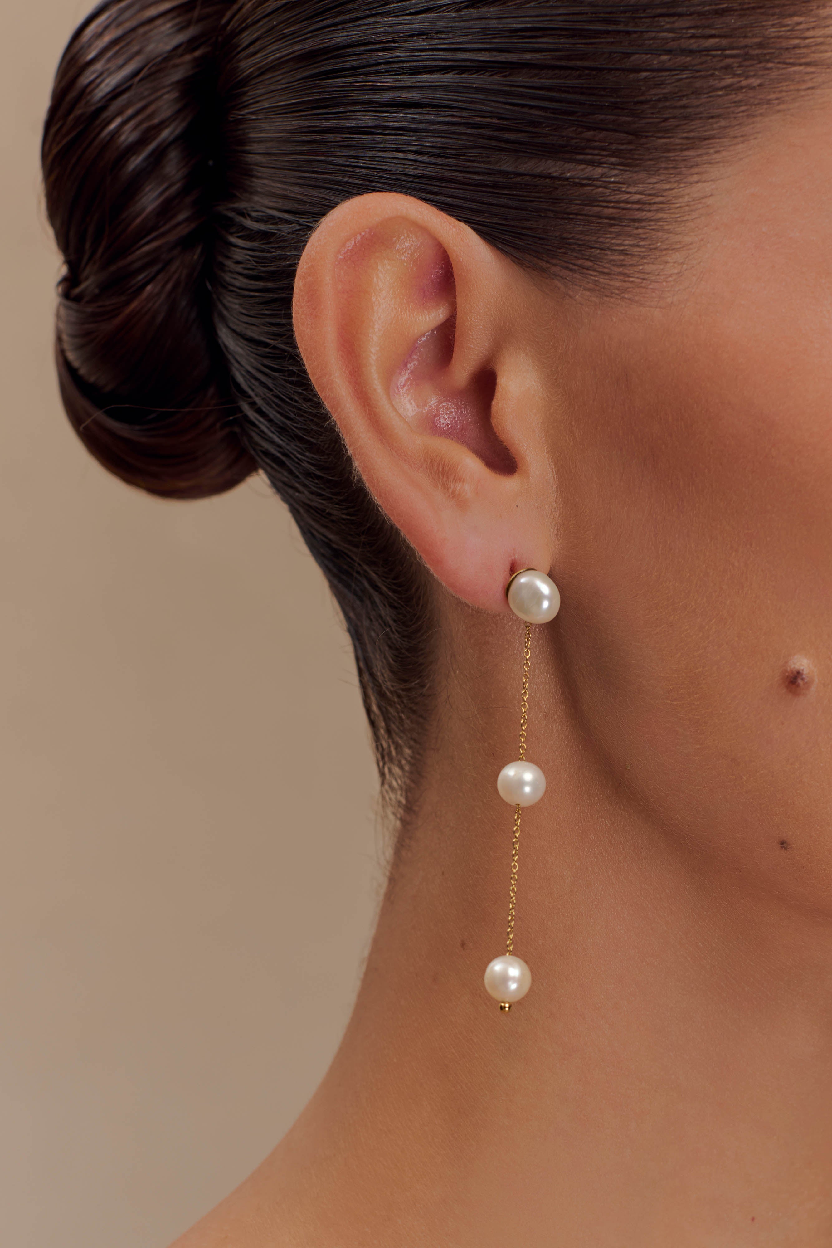 Bodhi Freshwater Pearl Drop Earrings - Pearl、mySite、solidvoid