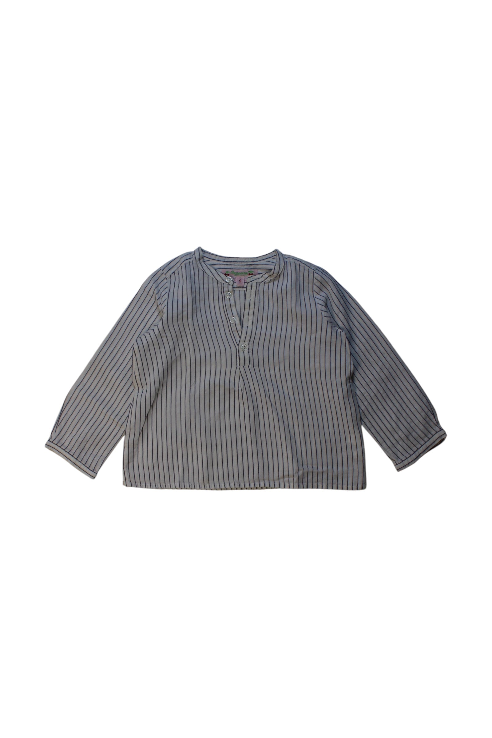 Bonpoint Striped Long Sleeve Shirt 2T、mySite、g9winljtr