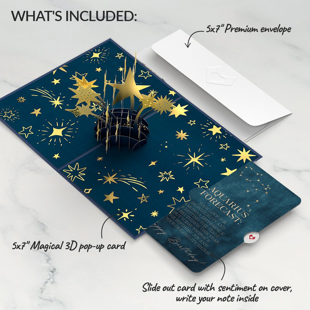 You're a Star Birthday Pop-Up Card and Aquarius Zodiac Sentiment Set、mySite、solidvoid