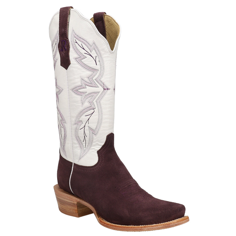 Rough Out Plum Embroidered Narrow Square Toe Cowboy Boots、mySite、gtrtttuynbv
