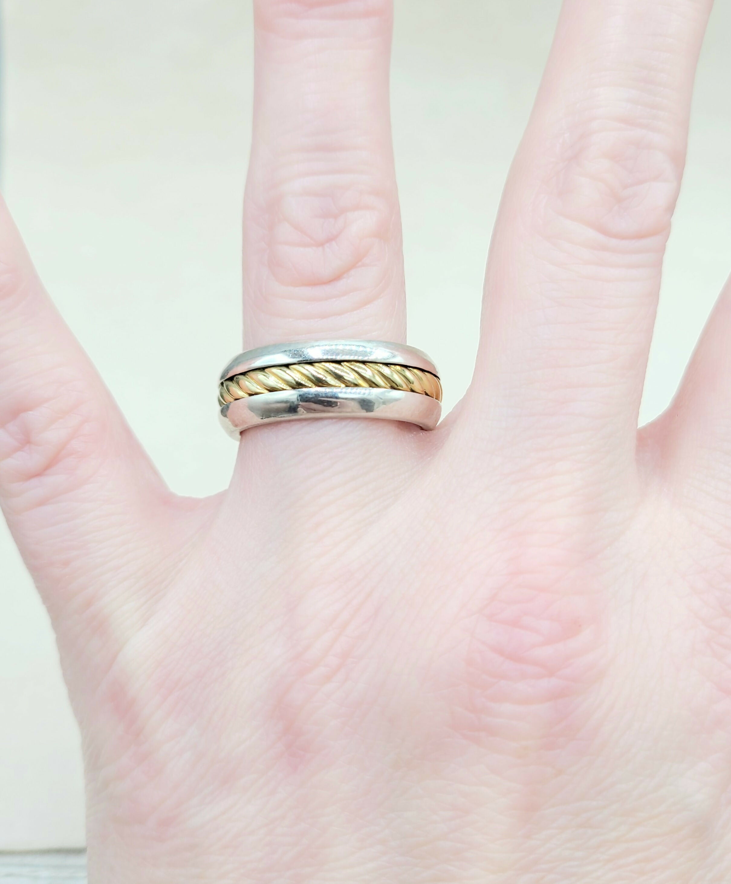 David Yurman Cable Band Ring 8mm Silver & 18K Gold、mySite、hinf8tx79