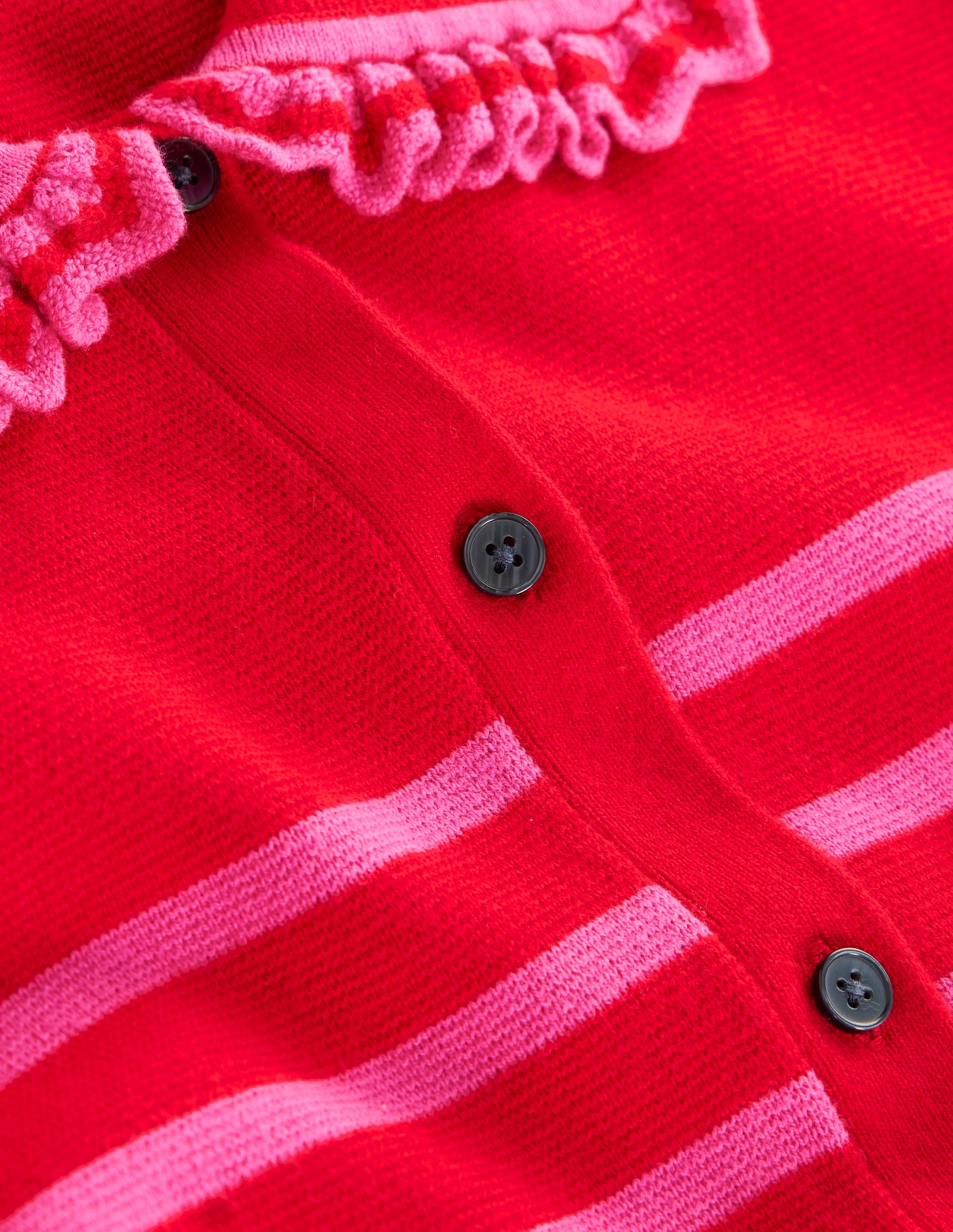  Jessie Frill Collared Cardigan-Poppy Red, Sorbet Pink Stripe、mySite、ashleygrahame