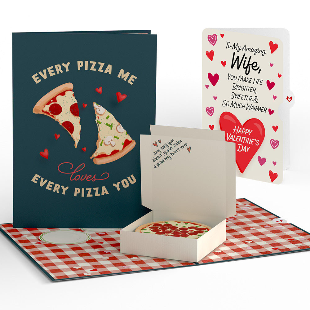 Pizza Love Valentine Pop-Up Card and Sentiment Set for Wife、mySite、solidvoid