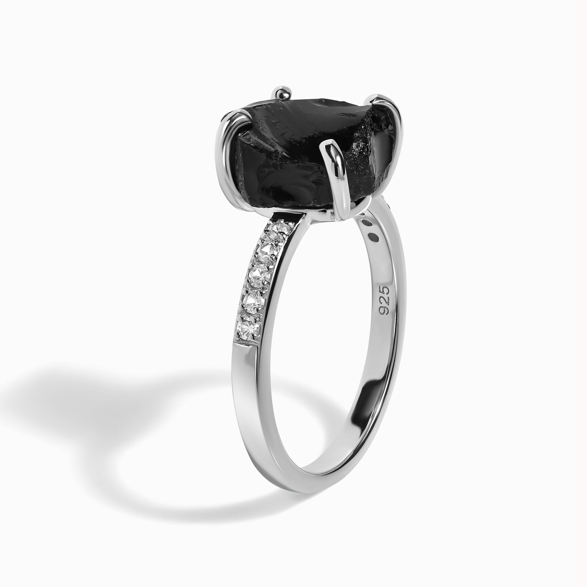 Raw Crystal Ring - Ritzy Black Obsidian、mySite、hinf8tx79