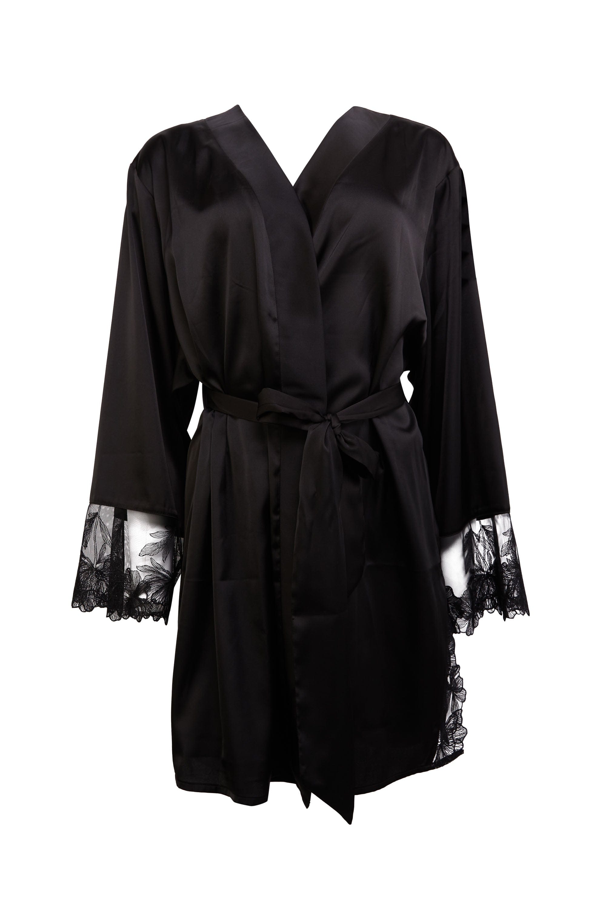 Eleanor Black Satin & Embroidery Robe、mySite、bengalsvssteelers