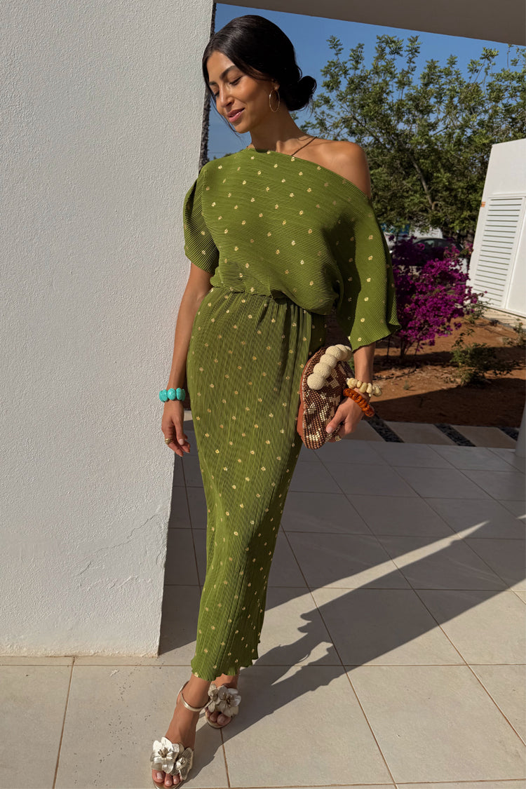 Khaki Plisse Tilly Dress Petite、mySite、solidvoid