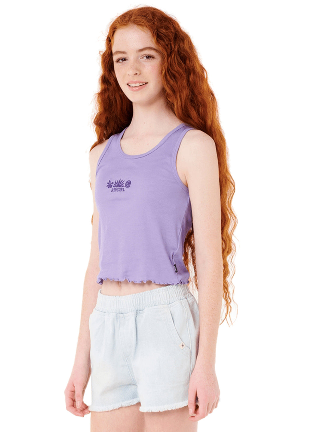 Rip Curl Girls' Neon Isles Rib Tank Top (Big Kid)、mySite、noshort