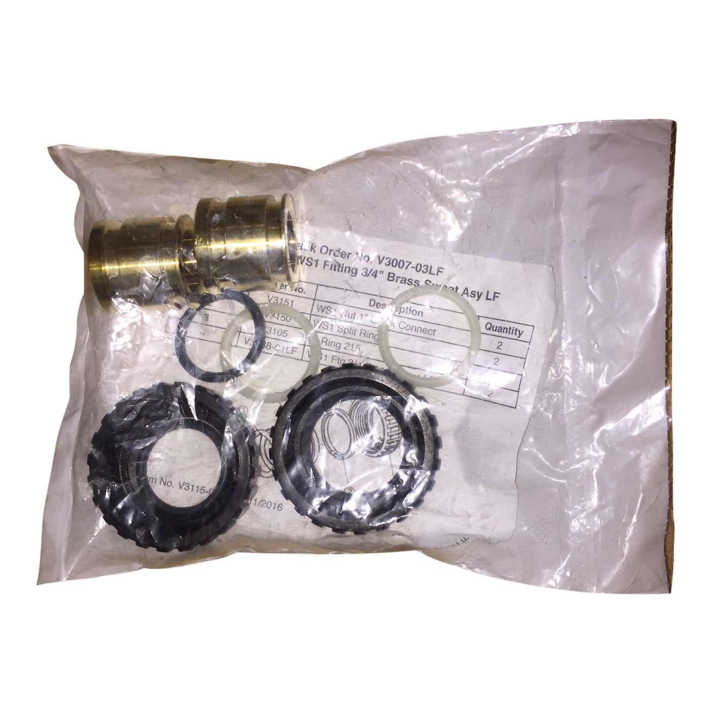 Clack WS1 Fitting 3/4 Brass Sweat Assembly Water eStore、mySite、noshort