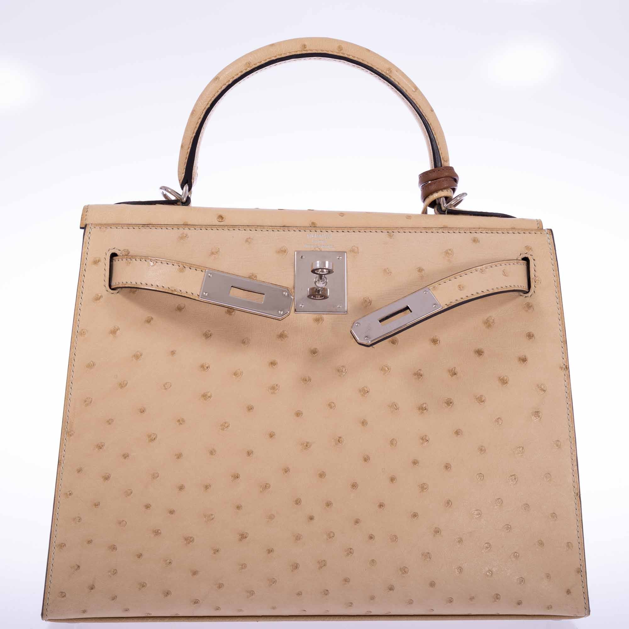 Hermès Kelly 28 Sellier Parchemin Ostrich Palladium Hardware、mySite、garminoutage.com