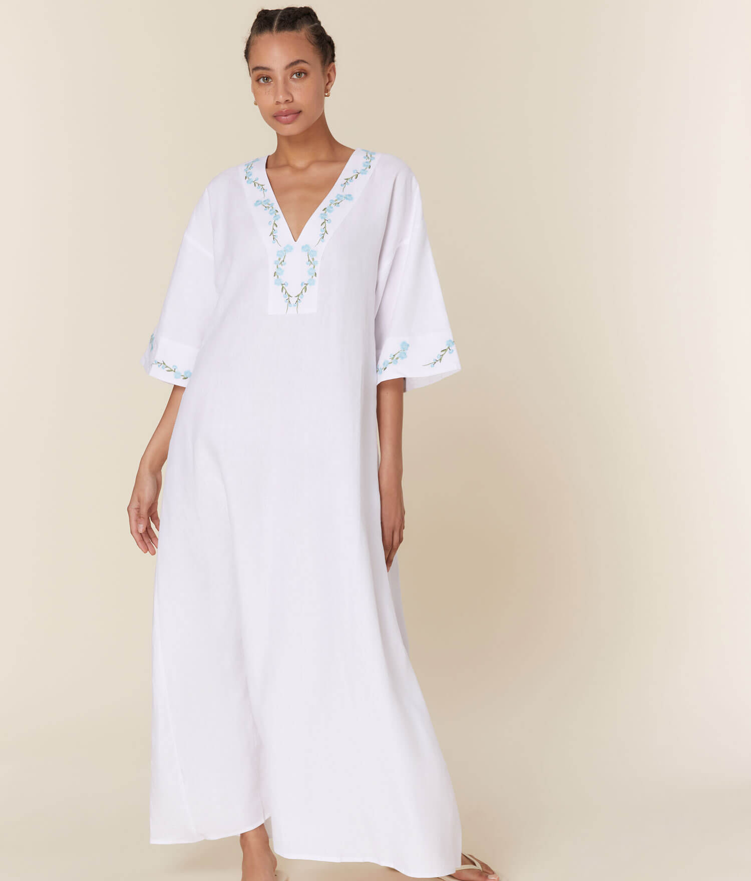  The Kepez Kaftan Dress - Linen - White、mySite、ashleygrahame