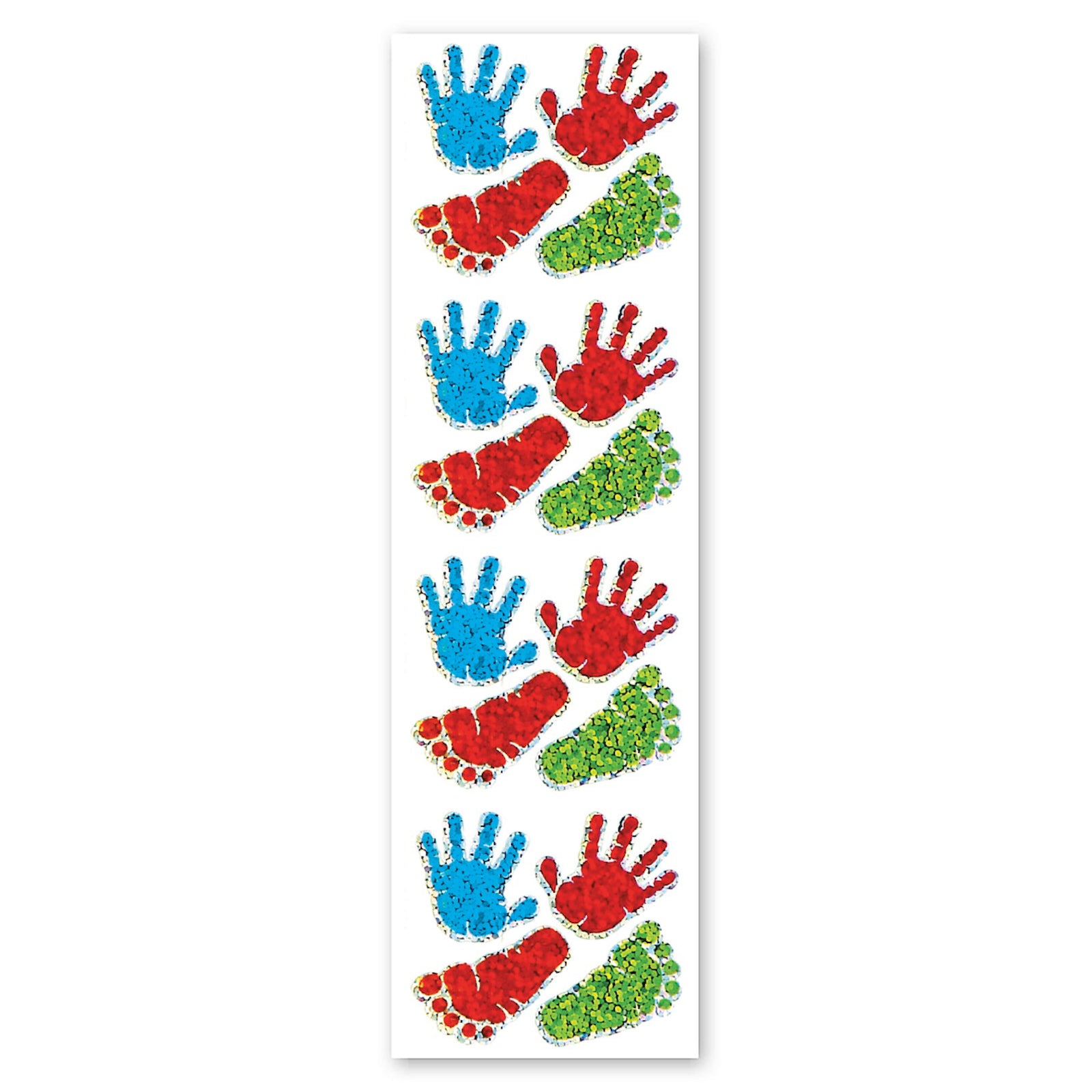 Handprints & Footprints Sparkly Prismatic Stickers - Packaged、mySite、ghnorth