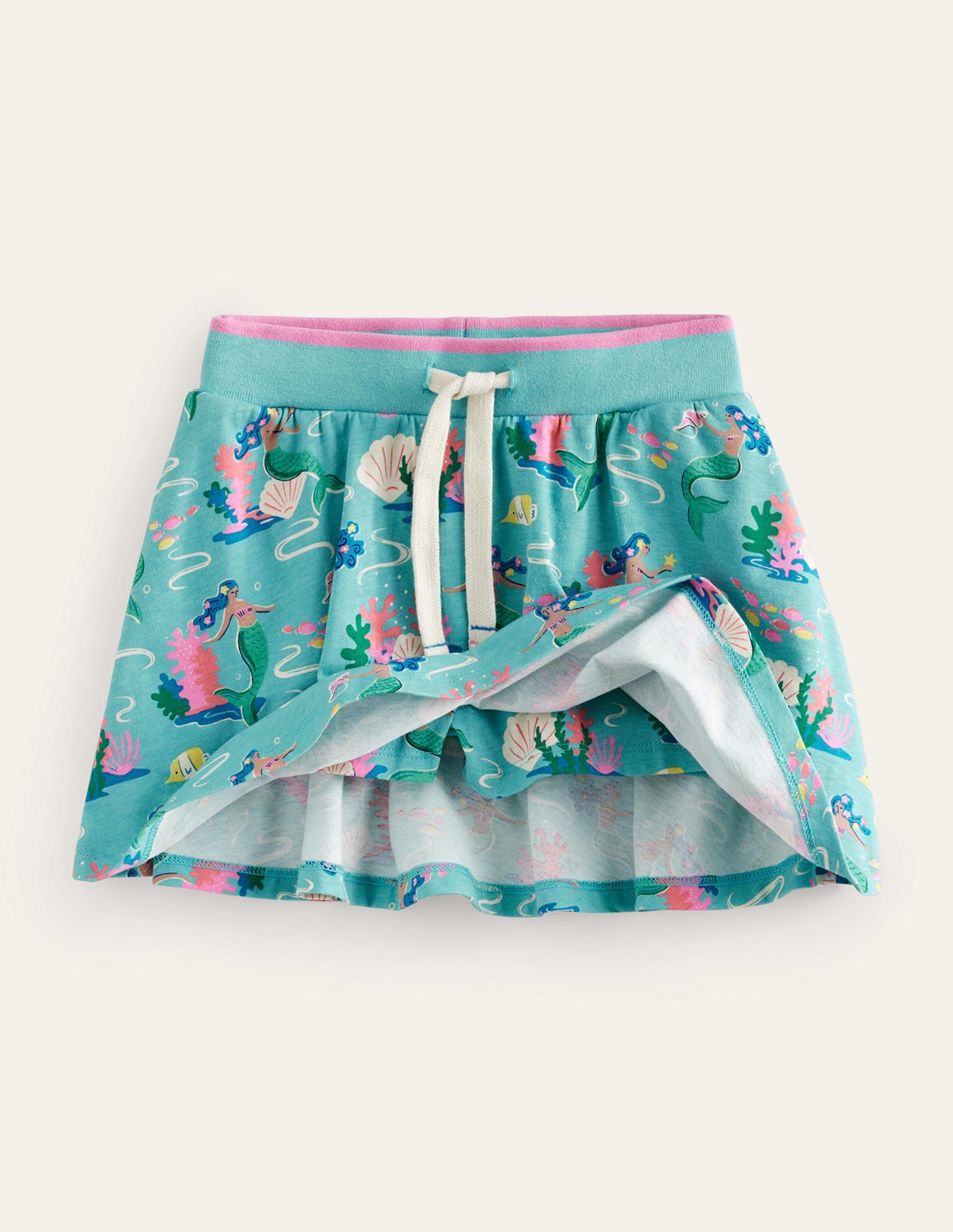  Printed Jersey Skort-Aqua Sea Blue Mermaids、mySite、ashleygrahame