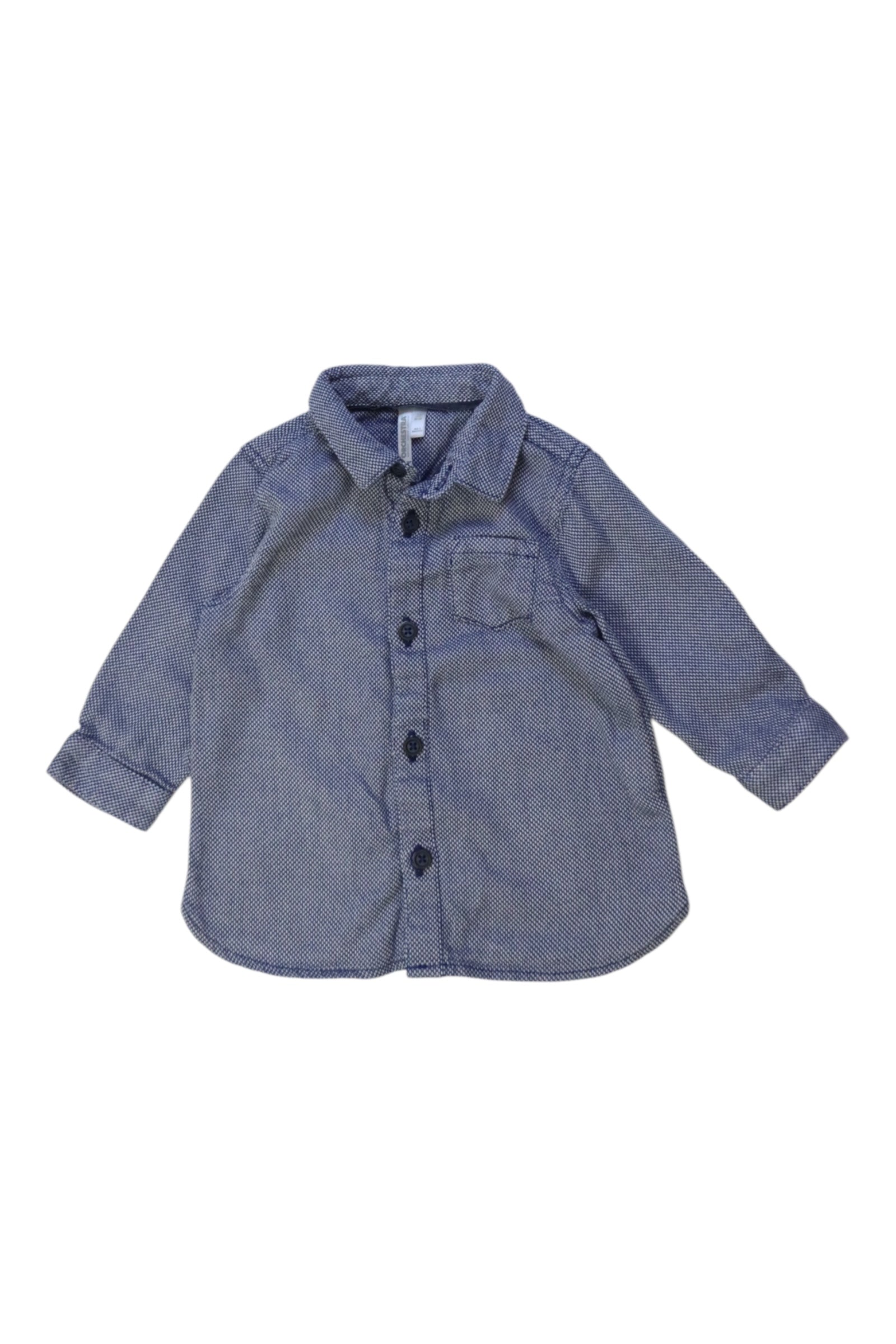 Orchestra Denim Button-Up Shirt 0-3M、mySite、g9winljtr