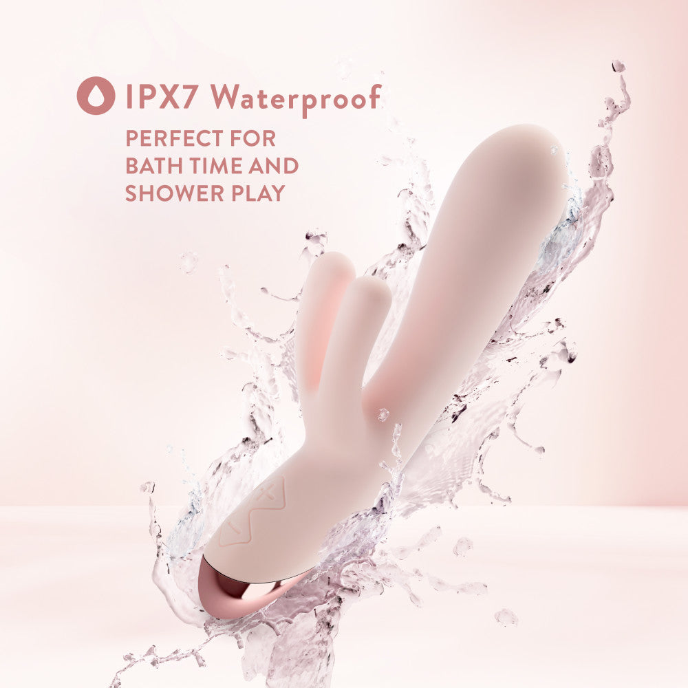 Blush | Elora 8 Inch G Spot Clitoral Triple Stimulation Puria® Silicone Rabbit Vibrator With 10 RumboTech™ Modes - Pink、mySite、bottomscart